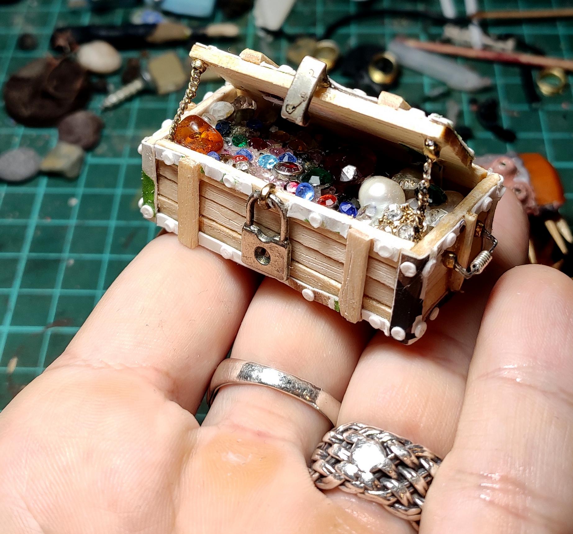 Chest, Dungeons And Dragons, Jewelry, Loot, Scratch Building, Terrain, Treasure, Warhammer Fantasy, Wooden, Work In Progress