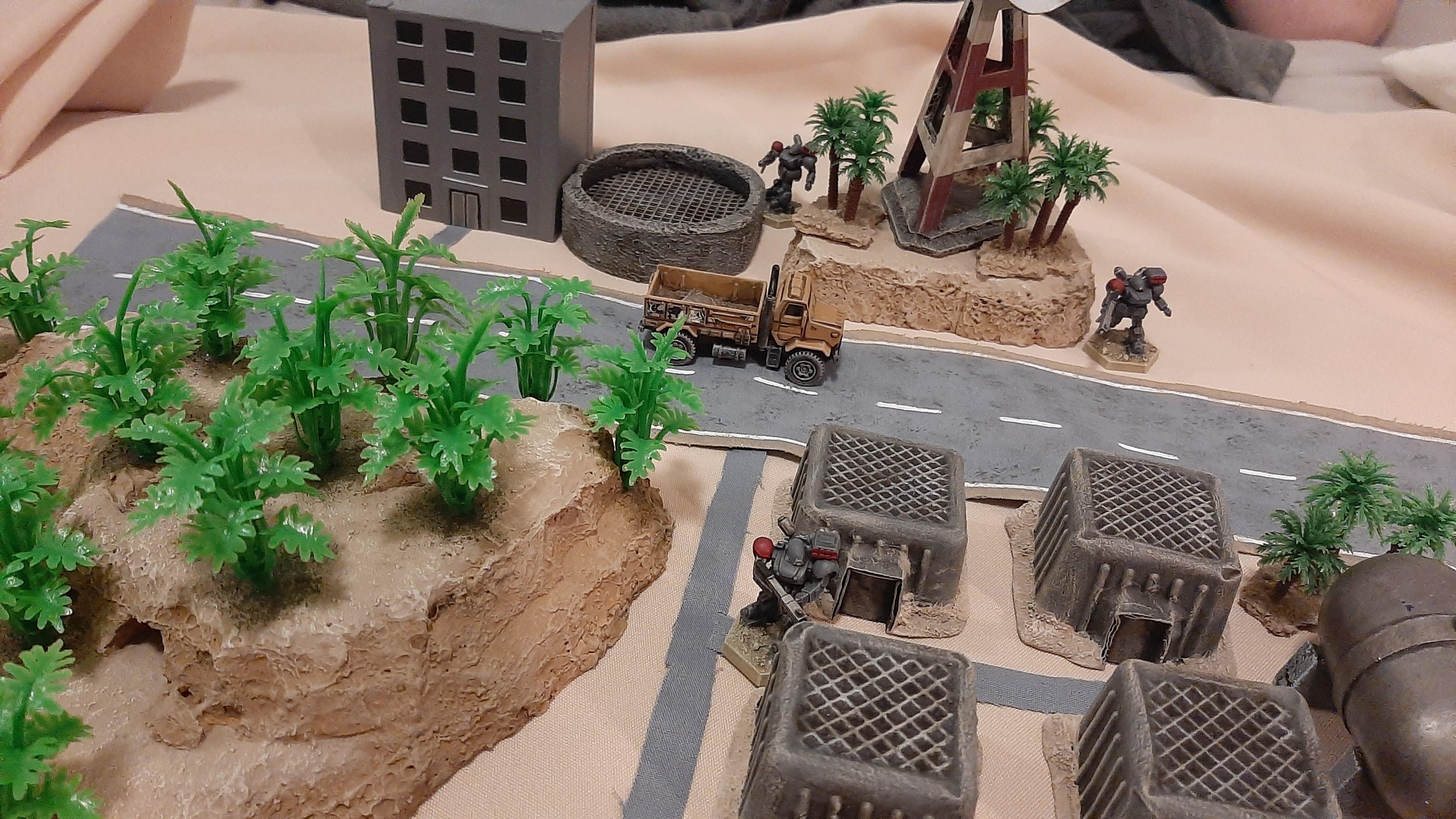 1:144, 9, Blitz, Board, Buildings, Combat, Custom, Desert, Dream, Fabric, Factory, Game Table, Gear, Habs, Heavy, Hills, Mech, Mecha, Mountains, Pod, Quonset, Roads, Robot, Rocks, Scratch Build, Tabletop, Tank, Terrain, Textile, Trees, Vent