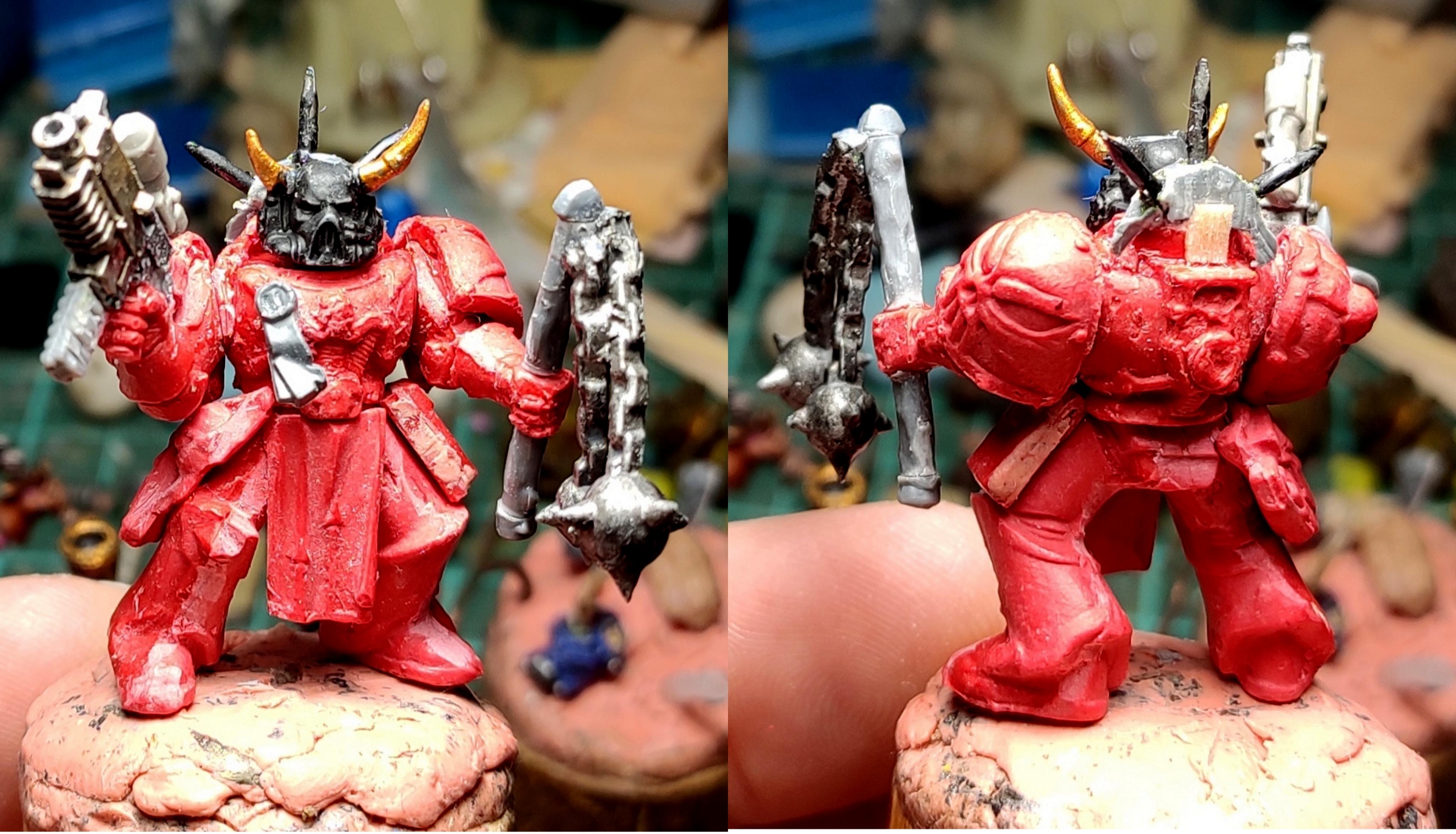 Bolter, Casting, Chaos, Chaos Space Marines, Collage, Conversion, Flail, Heresy, Heretic Astartes, Infantry, Kitbash, Putty, Traitor Legions, Warhammer 40,000, Word Bearers, Work In Progress