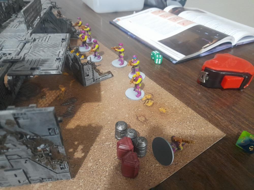 Adelana Helgen, Adventure Miniature Gaming, Attelus Kaltos, Battle, Dellenger, Elandriq, Five Parsecs From Home, Fun, Fun Times, Jeurat Garrakson, Marcel Torris, Minis, Science-fiction, Skirmish