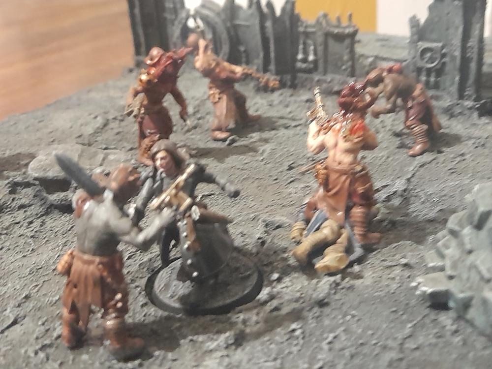 Adelana, Ambush, Attelus Kaltos, Chaos, Cultists, Diorama, Inquisition, Miniatures, Minis, Models, Original Characters, Secret War, Warhammer 40,000