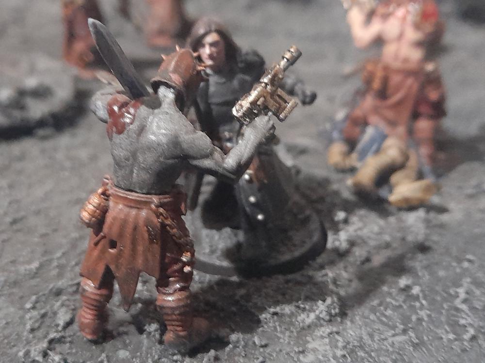 Adelana, Ambush, Attelus Kaltos, Chaos, Cultists, Diorama, Inquisition, Miniatures, Minis, Models, Original Characters, Secret War, Warhammer 40,000