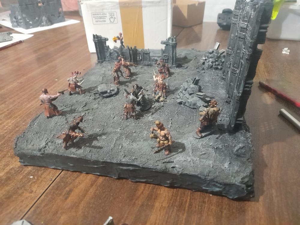 Adelana, Ambush, Attelus Kaltos, Chaos, Cultists, Diorama, Inquisition, Miniatures, Minis, Models, Original Characters, Secret War, Warhammer 40,000
