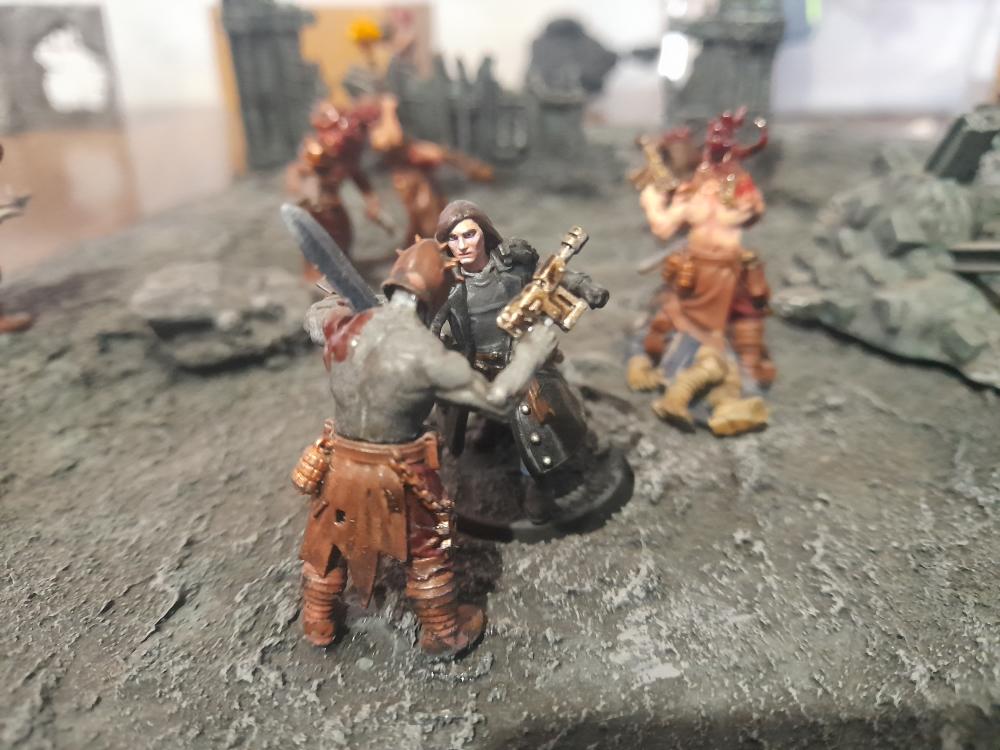 Adelana, Ambush, Attelus Kaltos, Chaos, Cultists, Diorama, Inquisition, Miniatures, Minis, Models, Original Characters, Secret War, Warhammer 40,000