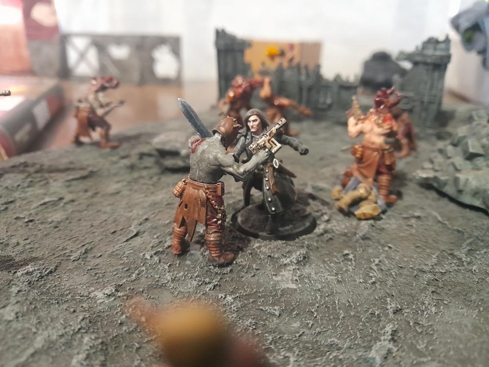 Adelana, Ambush, Attelus Kaltos, Chaos, Cultists, Diorama, Inquisition, Miniatures, Minis, Models, Original Characters, Secret War, Warhammer 40,000