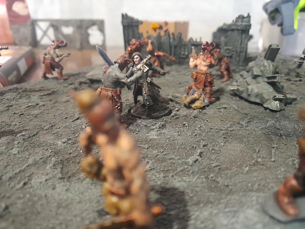 Adelana, Ambush, Attelus Kaltos, Chaos, Cultists, Diorama, Inquisition, Miniatures, Minis, Models, Original Characters, Secret War, Warhammer 40,000