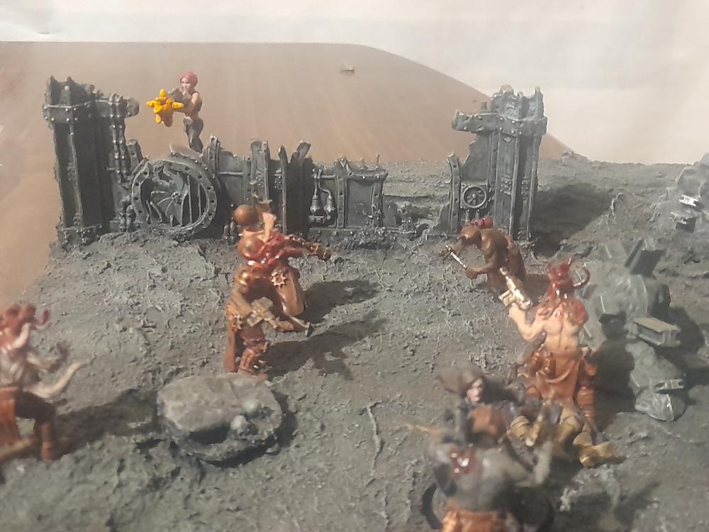 Adelana Helgen, Ambush, Attelus Kaltos, Badass, Bolter, Chaos, Cultists, Dark Heresy, Diorama, Inquisition, Power Sword, Secret War, Throne Agent, Throne Agents, Warhammer 40,000, Warhammer Fantasy