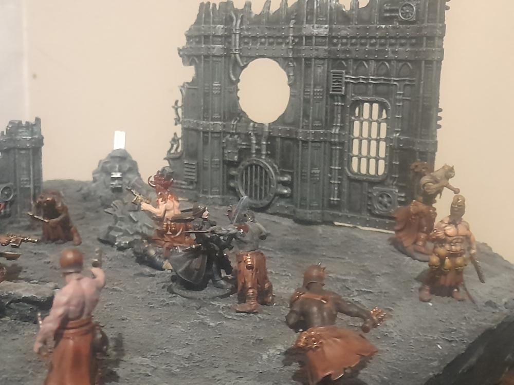 Adelana Helgen, Ambush, Attelus Kaltos, Badass, Bolter, Chaos, Cultists, Dark Heresy, Diorama, Inquisition, Power Sword, Secret War, Throne Agent, Throne Agents, Warhammer 40,000, Warhammer Fantasy