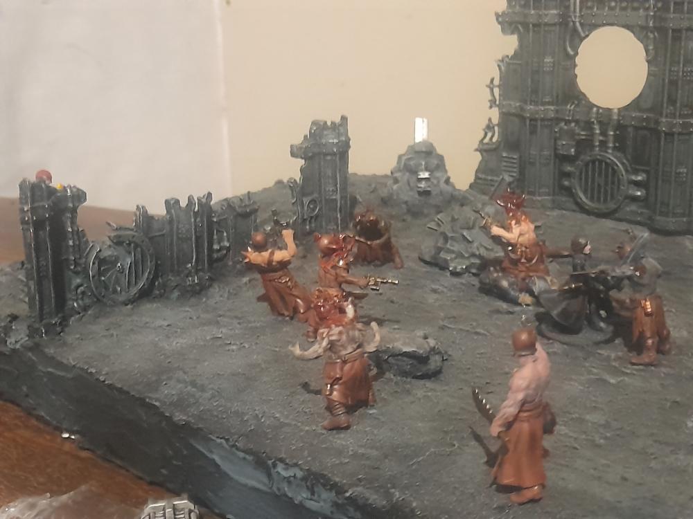 Adelana Helgen, Ambush, Attelus Kaltos, Badass, Bolter, Chaos, Cultists, Dark Heresy, Diorama, Inquisition, Power Sword, Secret War, Throne Agent, Throne Agents, Warhammer 40,000, Warhammer Fantasy
