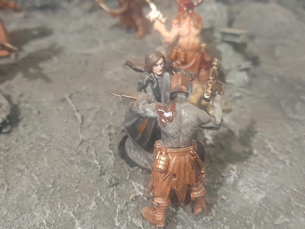 Adelana Helgen, Ambush, Attelus Kaltos, Badass, Bolter, Chaos, Cultists, Dark Heresy, Diorama, Inquisition, Power Sword, Secret War, Throne Agent, Throne Agents, Warhammer 40,000, Warhammer Fantasy