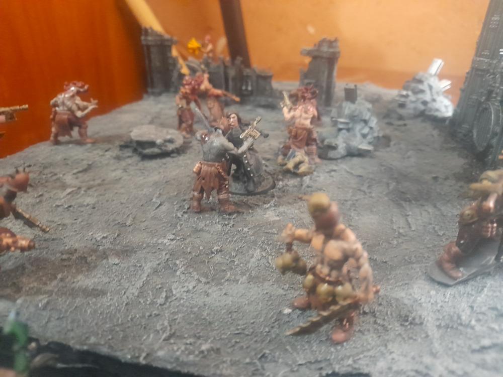 Adelana Helgen, Ambush, Attelus Kaltos, Badass, Bolter, Chaos, Cultists, Dark Heresy, Diorama, Inquisition, Power Sword, Secret War, Throne Agent, Throne Agents, Warhammer 40,000, Warhammer Fantasy