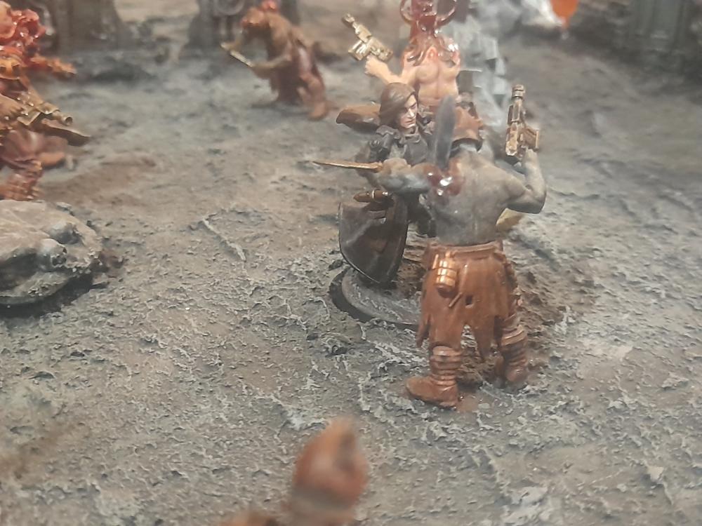 Adelana Helgen, Ambush, Attelus Kaltos, Badass, Bolter, Chaos, Cultists, Dark Heresy, Diorama, Inquisition, Power Sword, Secret War, Throne Agent, Throne Agents, Warhammer 40,000, Warhammer Fantasy
