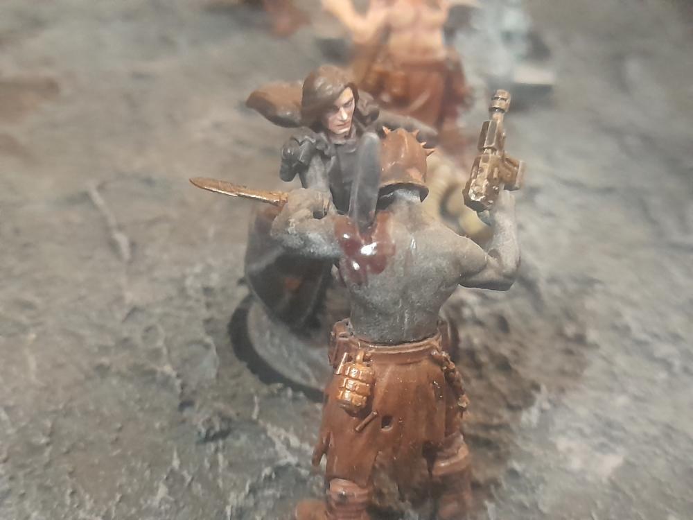Adelana Helgen, Ambush, Attelus Kaltos, Badass, Bolter, Chaos, Cultists, Dark Heresy, Diorama, Inquisition, Power Sword, Secret War, Throne Agent, Throne Agents, Warhammer 40,000, Warhammer Fantasy
