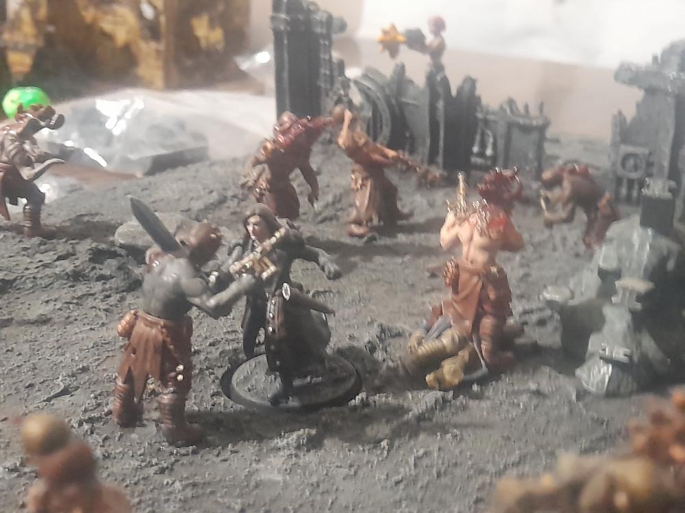 Adelana Helgen, Ambush, Attelus Kaltos, Badass, Bolter, Chaos, Cultists, Dark Heresy, Diorama, Inquisition, Power Sword, Secret War, Throne Agent, Throne Agents, Warhammer 40,000, Warhammer Fantasy
