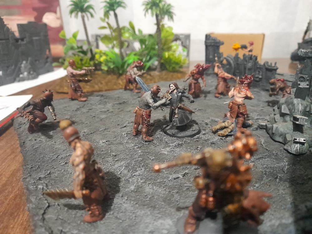 Ambush, Attelus Kaltos, Badass, Battle, Chaos, Chaos Cultists, Cultists, Diorama, Inquisition, Miniatures, Minis, Models, Original Characters, Power Sword, Secret War, The, Warhammer 40,000, Warhammer Fantasy