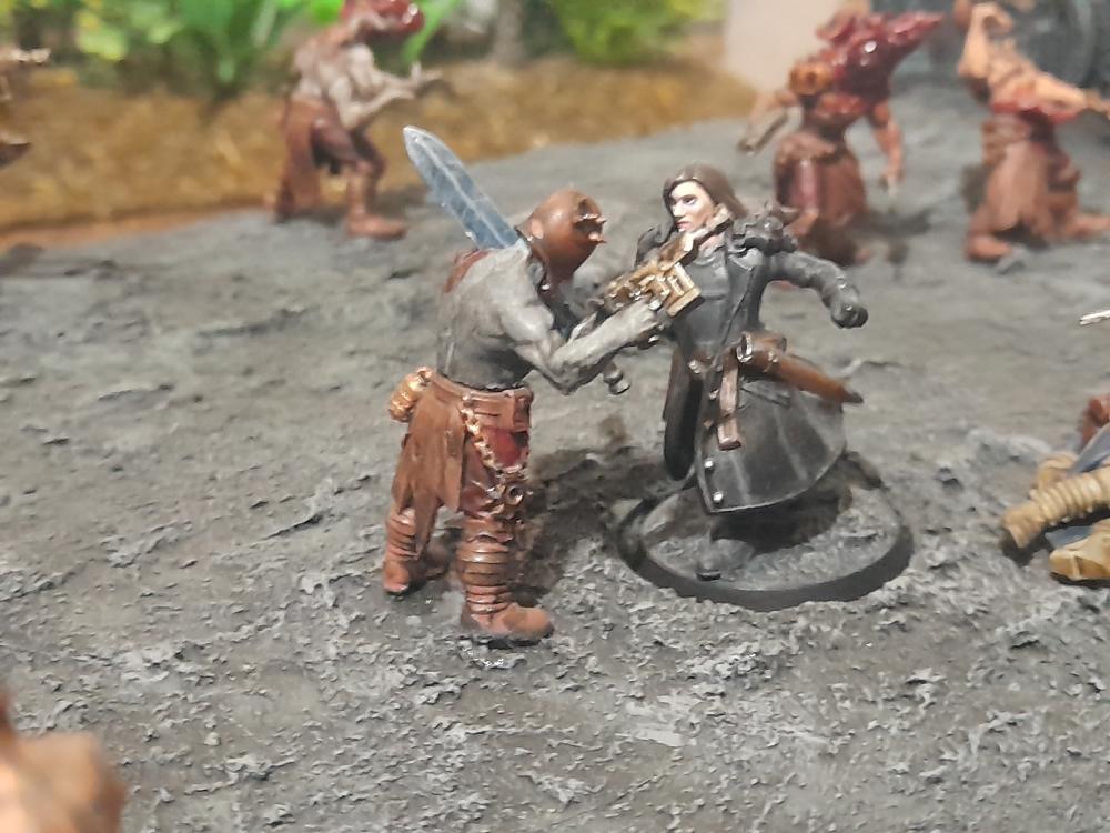 Ambush, Attelus Kaltos, Badass, Battle, Chaos, Chaos Cultists, Cultists, Diorama, Inquisition, Miniatures, Minis, Models, Original Characters, Power Sword, Secret War, The, Warhammer 40,000, Warhammer Fantasy