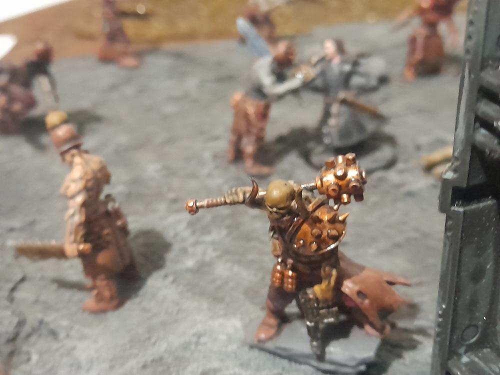 Ambush, Attelus Kaltos, Badass, Battle, Chaos, Chaos Cultists, Cultists, Diorama, Inquisition, Miniatures, Minis, Models, Original Characters, Power Sword, Secret War, The, Warhammer 40,000, Warhammer Fantasy