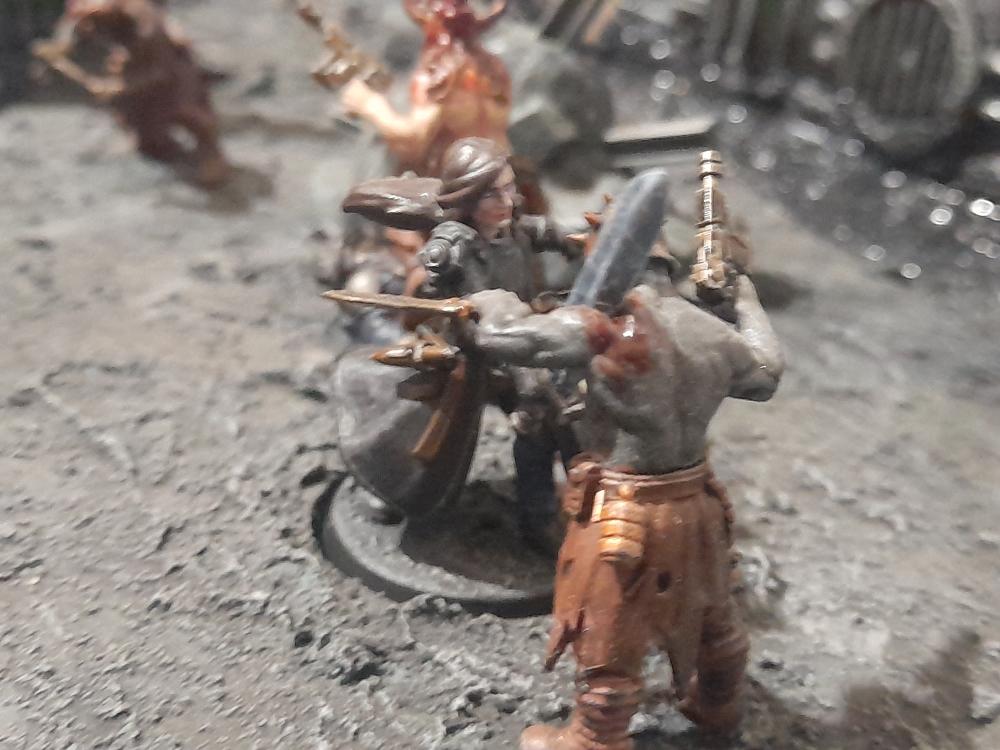 Ambush, Attelus Kaltos, Badass, Battle, Chaos, Chaos Cultists, Cultists, Diorama, Inquisition, Miniatures, Minis, Models, Original Characters, Power Sword, Secret War, The, Warhammer 40,000, Warhammer Fantasy