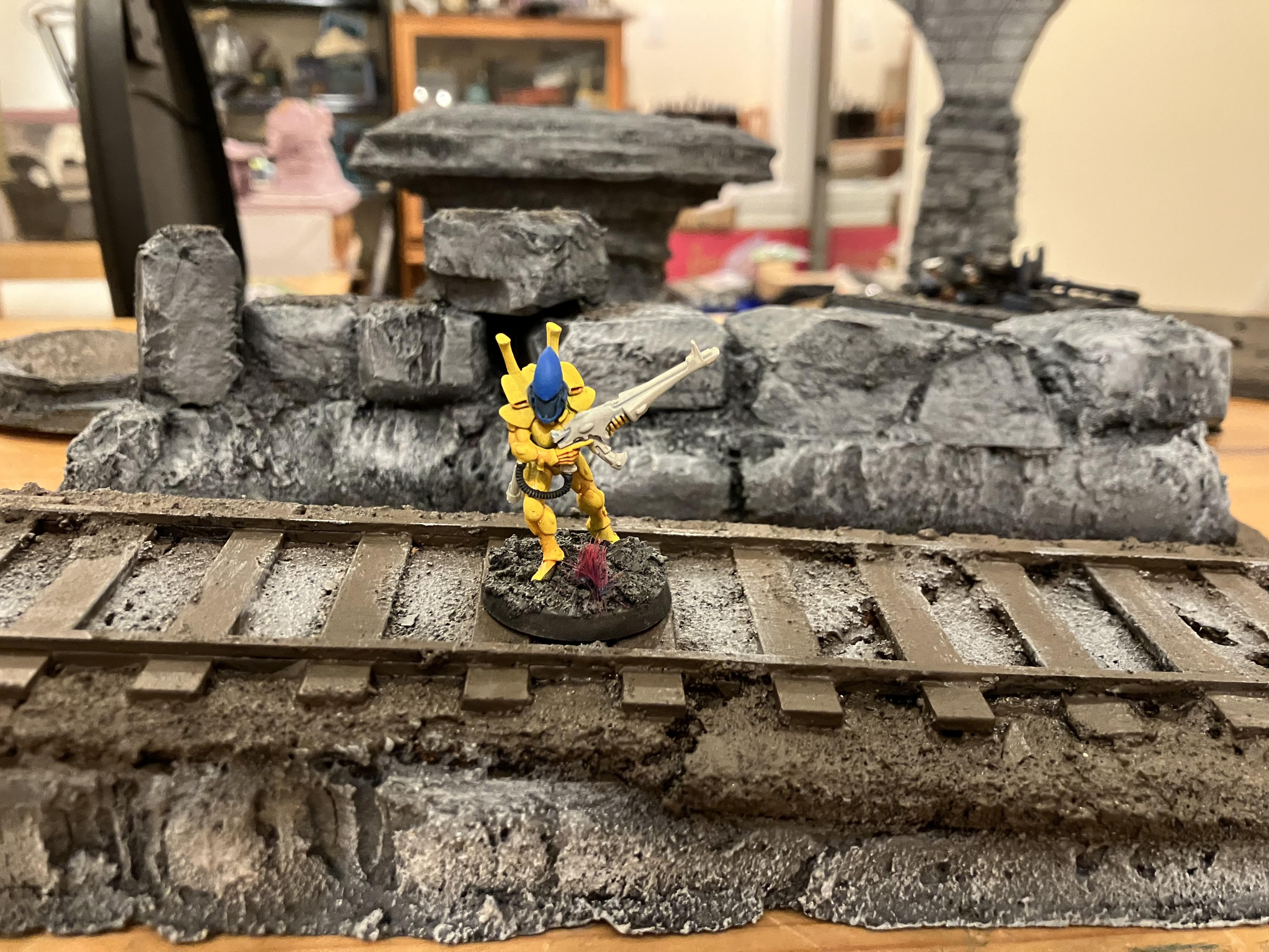 Do-it-yourself, Forest, Jungle, Ruins, Scratcbuilt, Terrain, Train, Train Tracks, Trees, Warhammer 40k Scenery