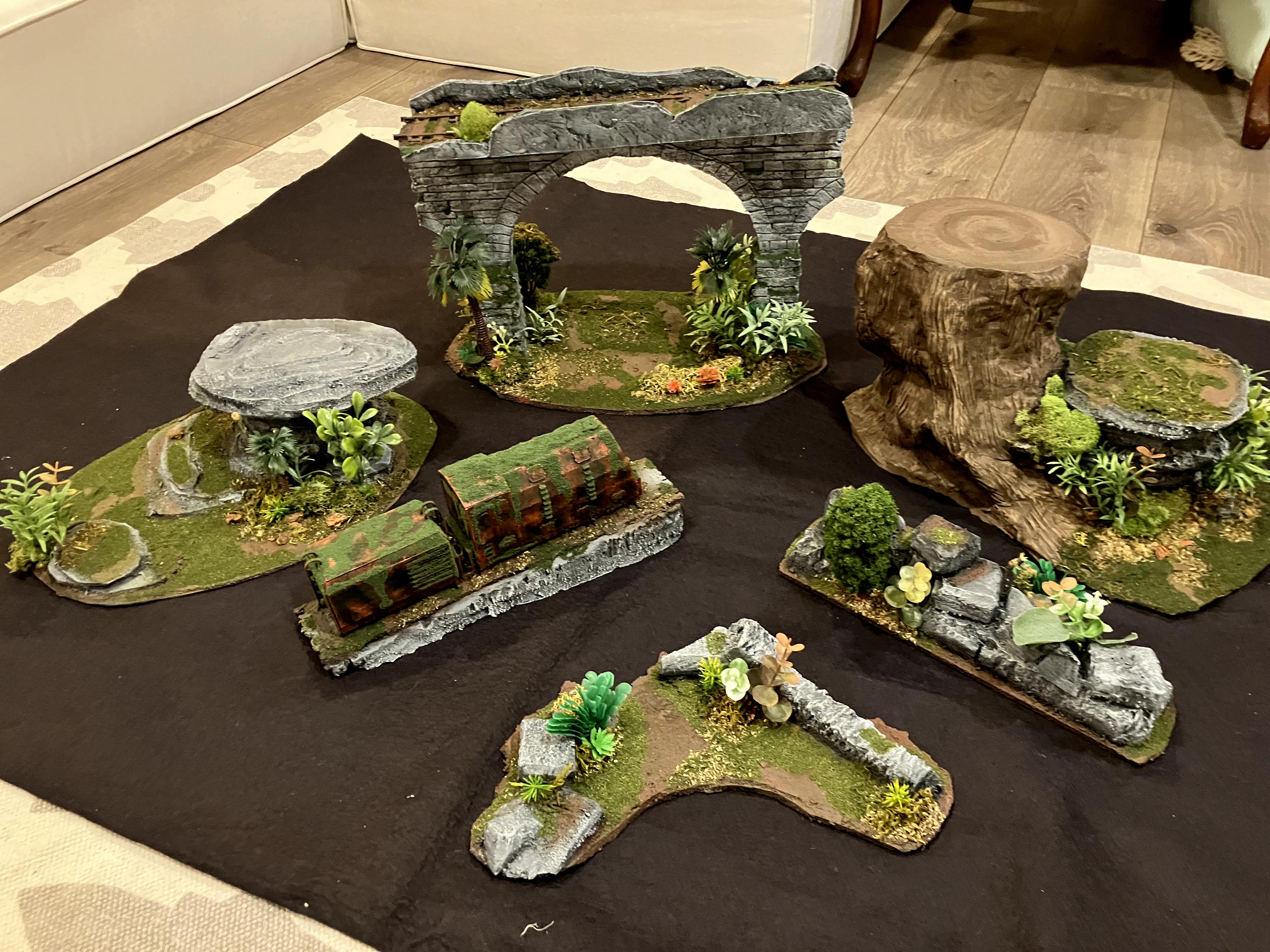 Do-it-yourself, Forest, Jungle, Ruins, Scratcbuilt, Terrain, Train, Trees, Warhammer 40k Scenery