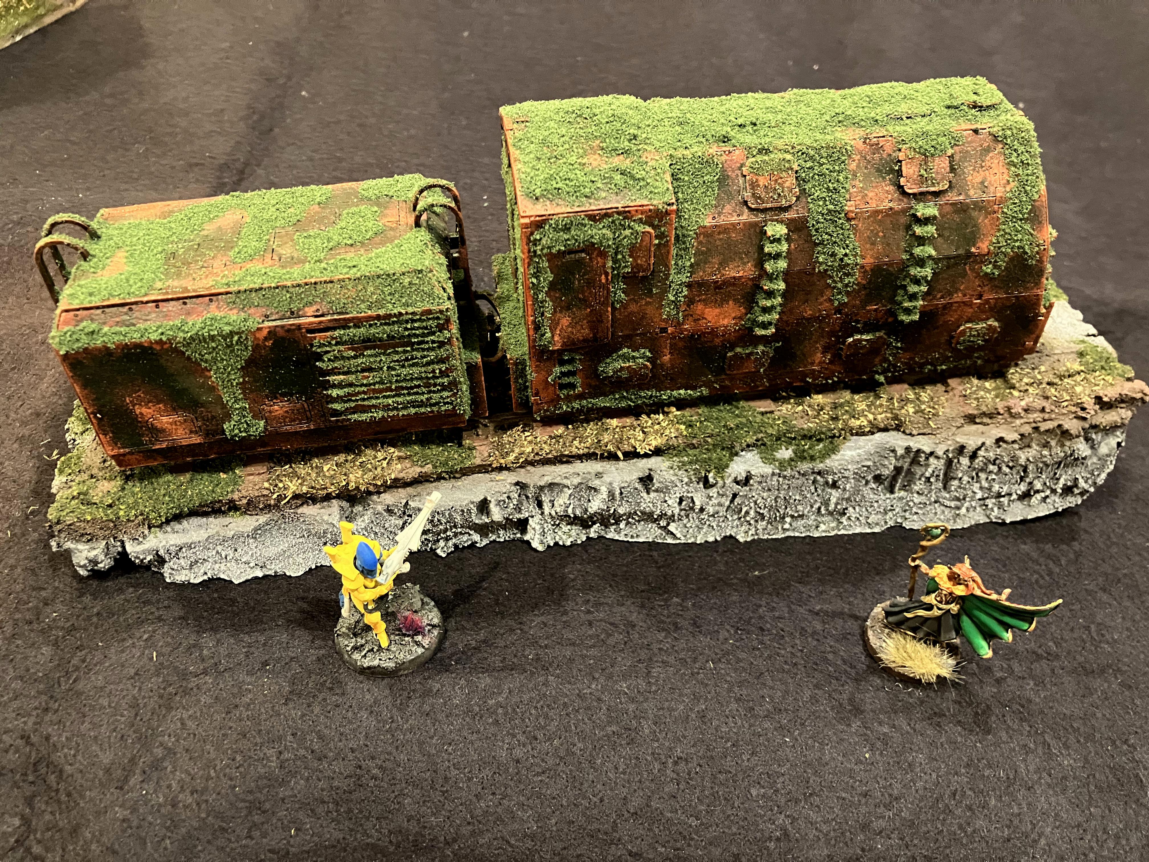 Do-it-yourself, Forest, Jungle, Moss, Ruins, Scratcbuilt, Terrain, Train, Trees, Warhammer 40k Scenery, Weathered