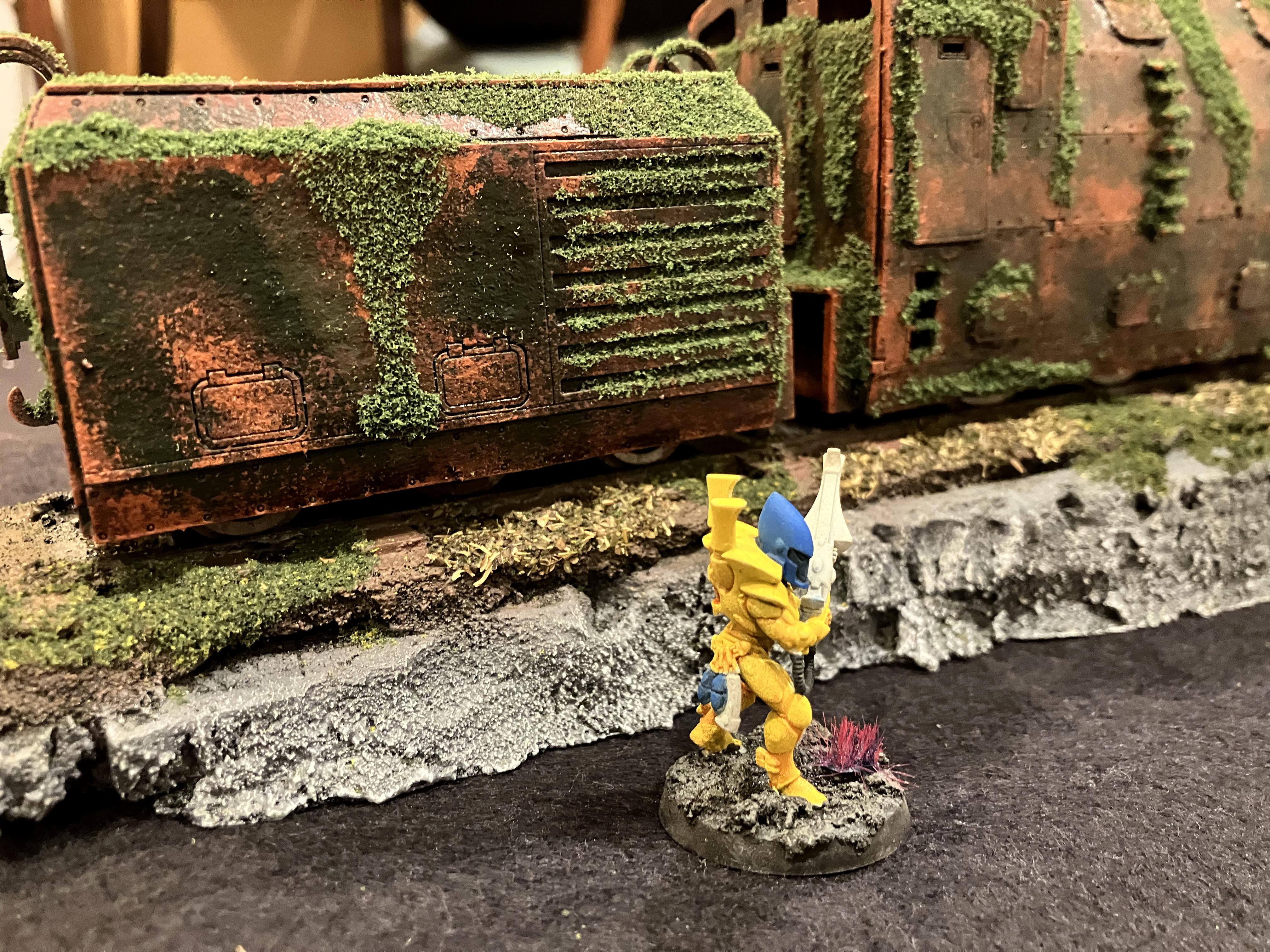 Do-it-yourself, Forest, Jungle, Moss, Ruins, Scratcbuilt, Terrain, Train, Trees, Warhammer 40k Scenery, Weathered