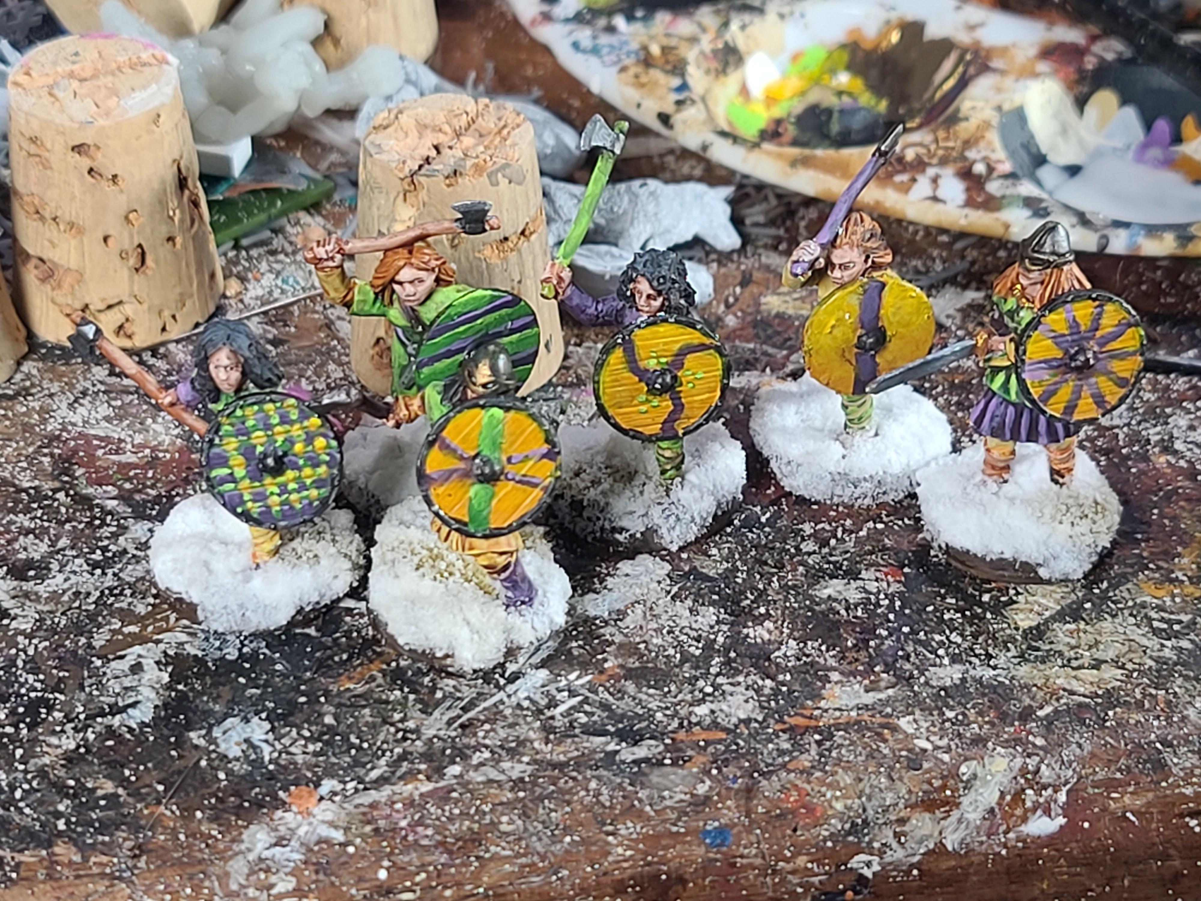 Bad Squiddo Games, Female, Gripping Beast Miniatures, Norse, Saga, Shield, Shieldmaidens
