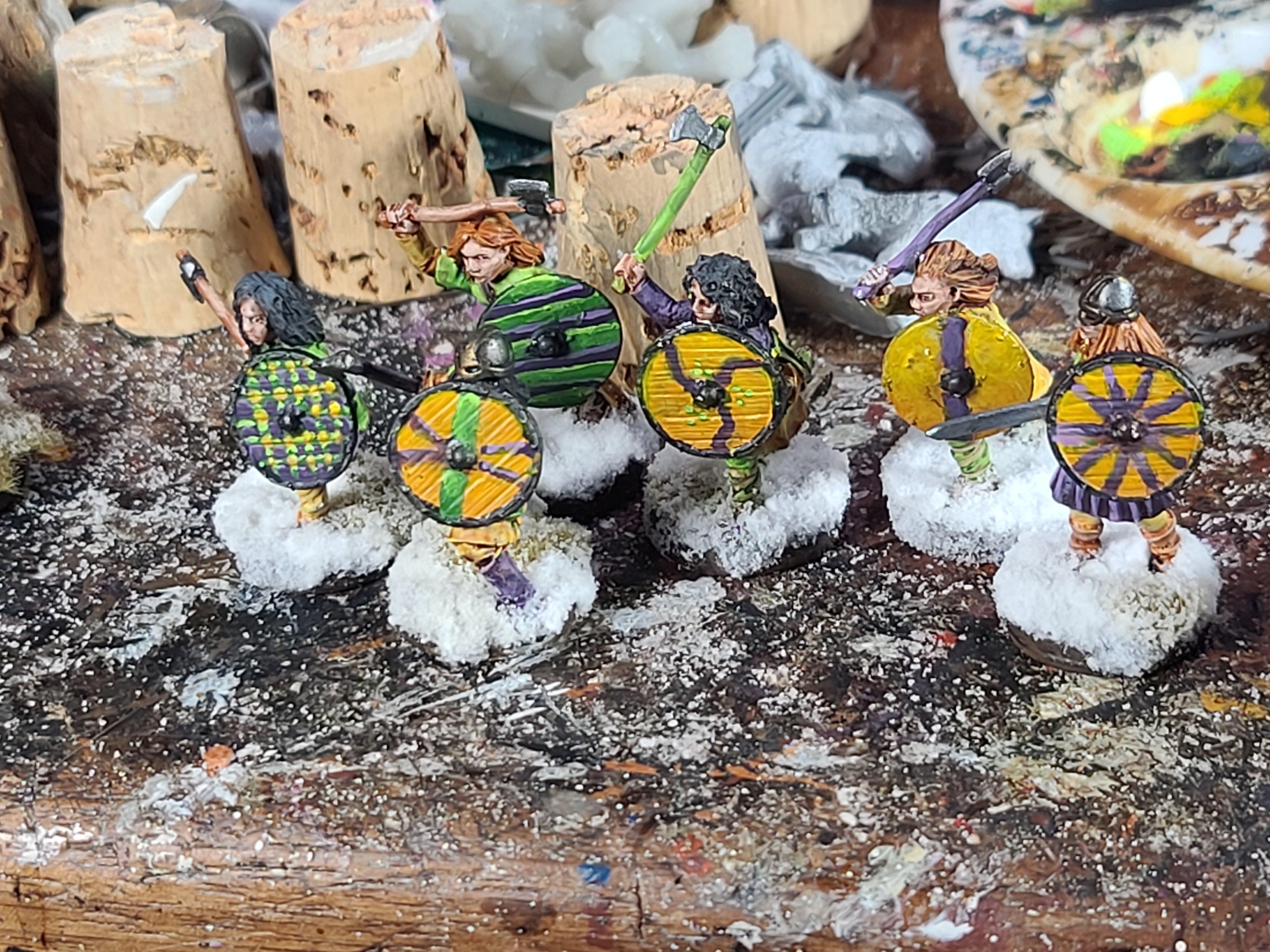 Bad Squiddo Games, Female, Gripping Beast Miniatures, Norse, Saga, Shield, Shieldmaidens