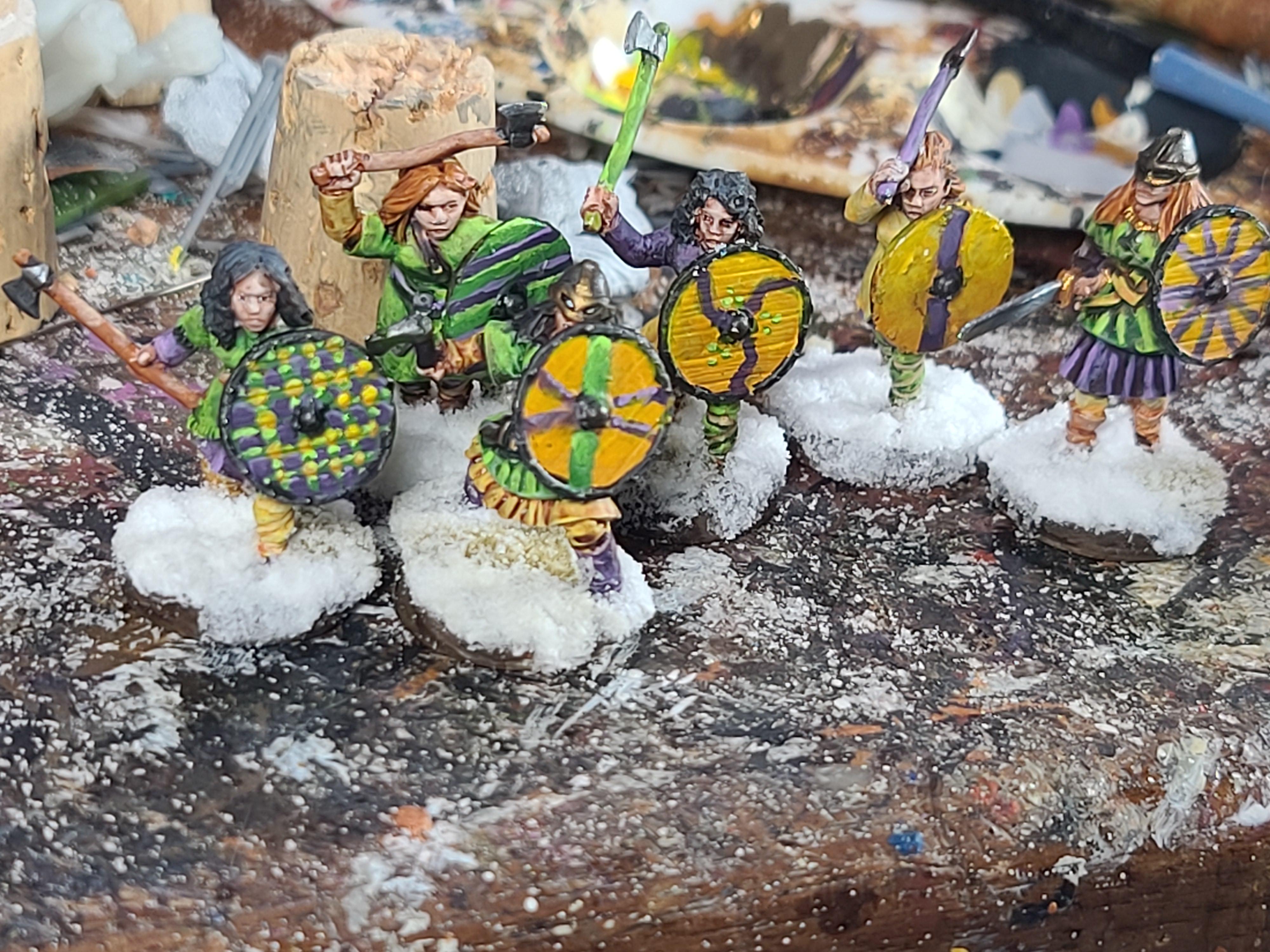 Bad Squiddo Games, Female, Gripping Beast Miniatures, Norse, Saga, Shield, Shieldmaidens