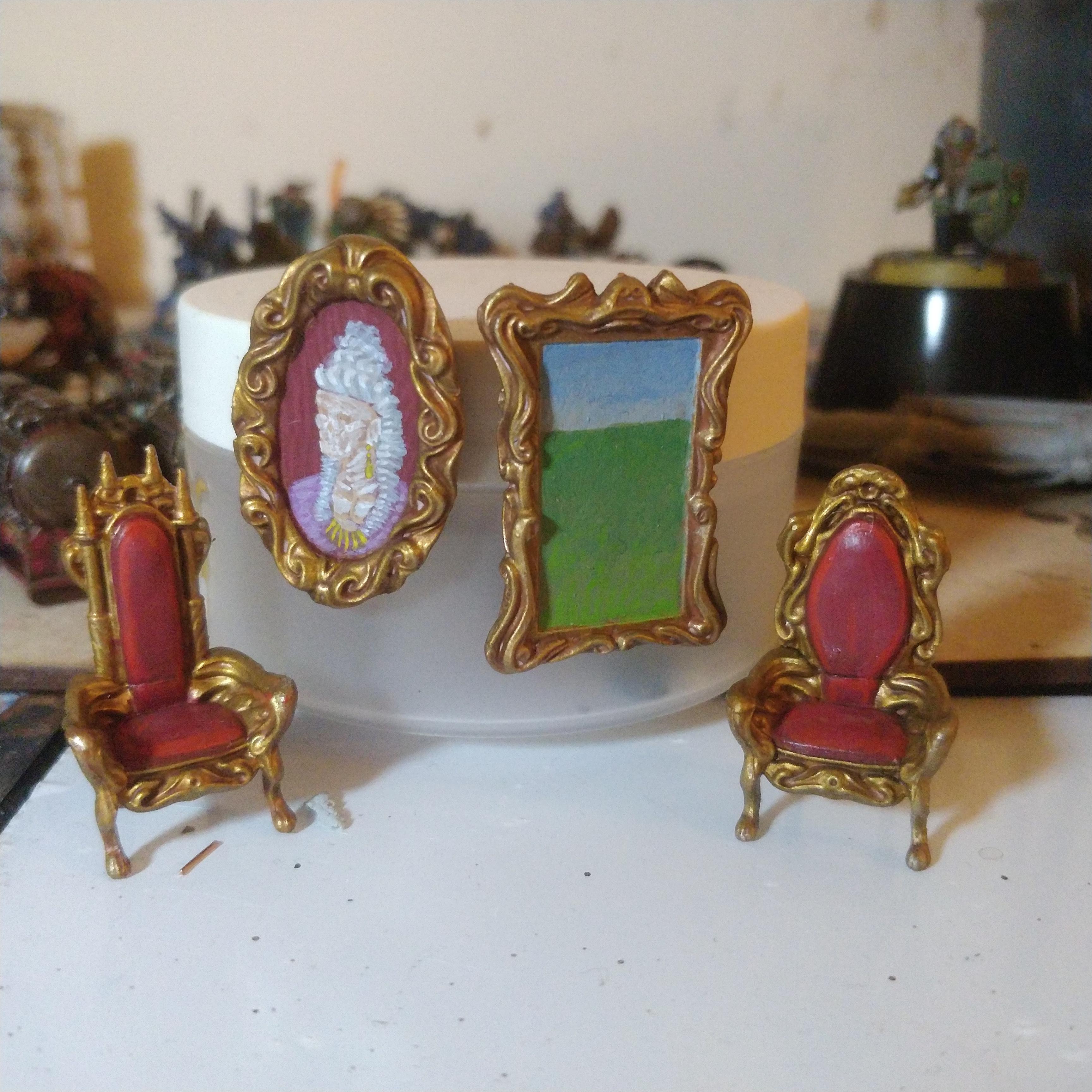Artwork, Chair, Furniture, Mantic, Painting, Paintings, Throne