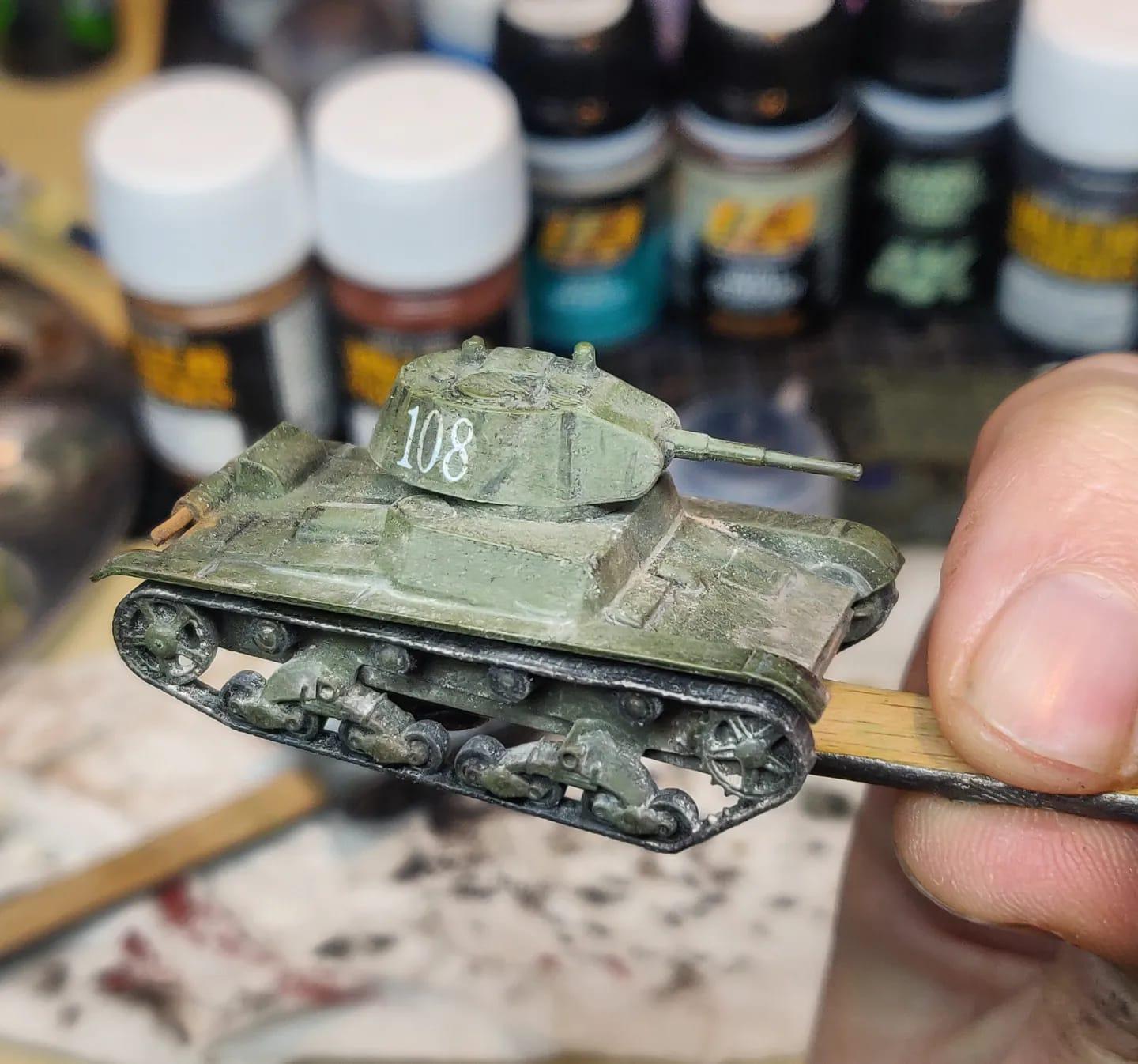 15mm, Akdusteffects, Akstreakingrust, Dust Effects, Russians, Soviet, Streaking Rust, T-26, T26, Tank, Weathered, World War 2