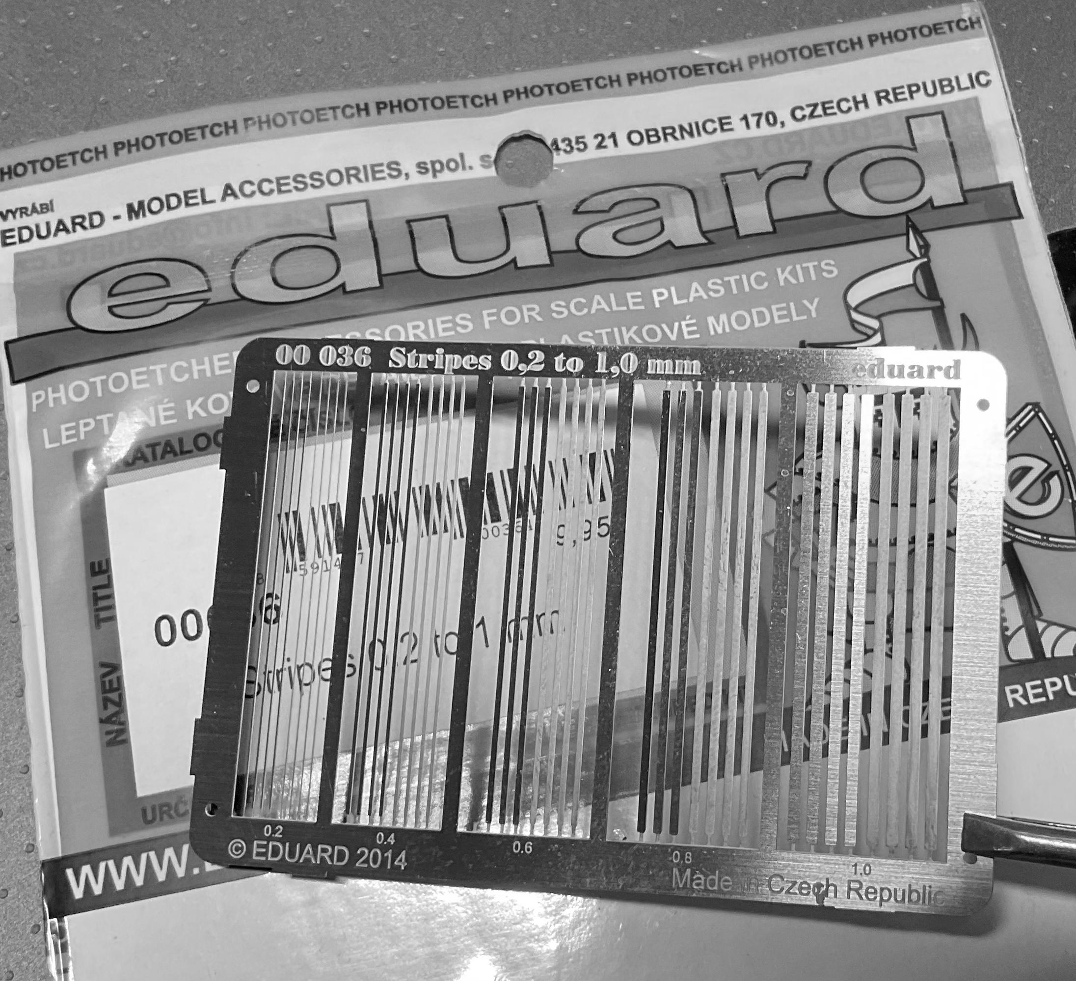 Eduard etched brass stripes!