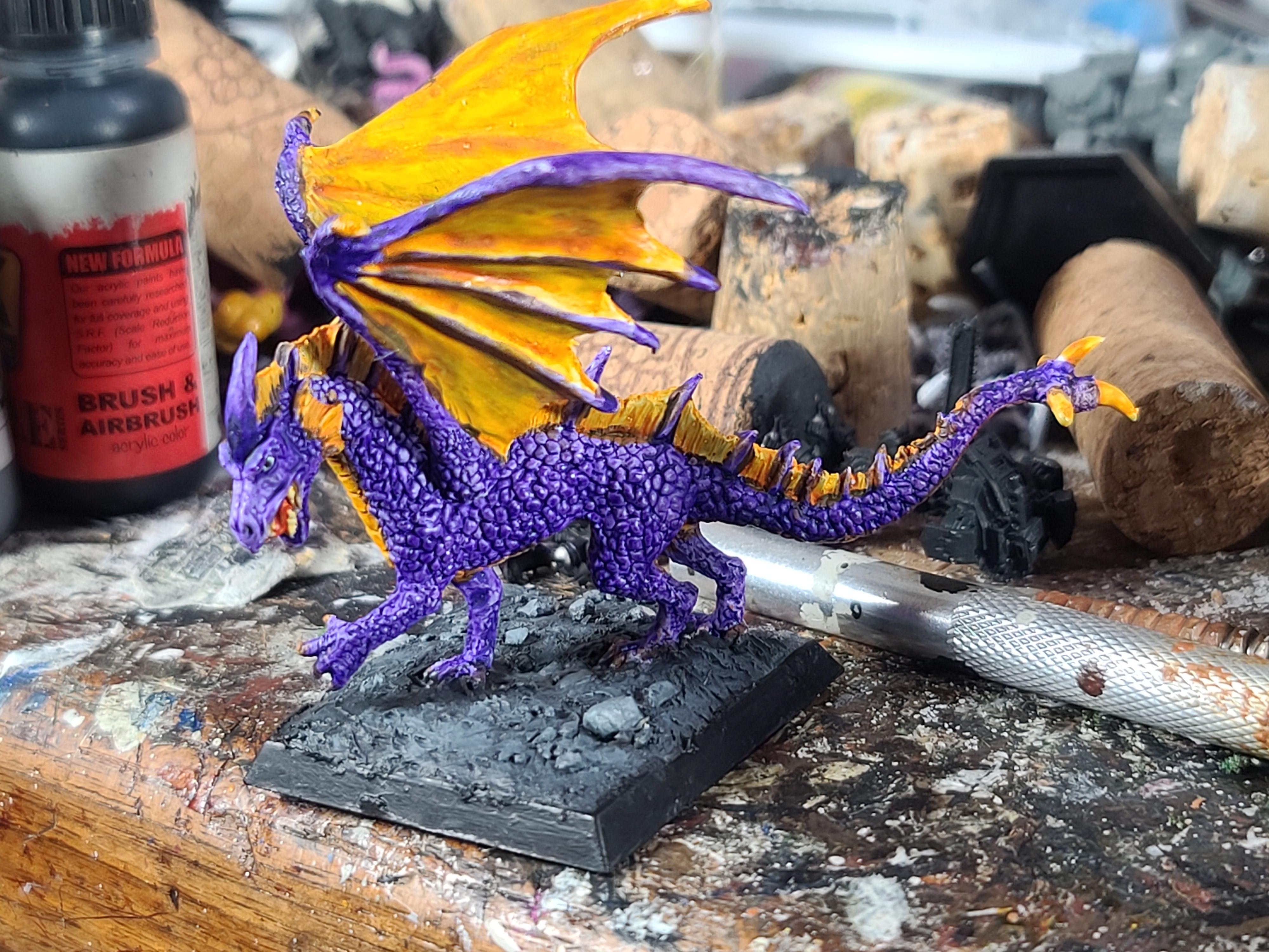 Bones Usa, Dragon, Purple, Reaper Miniatures, Xpress Color, Yellow