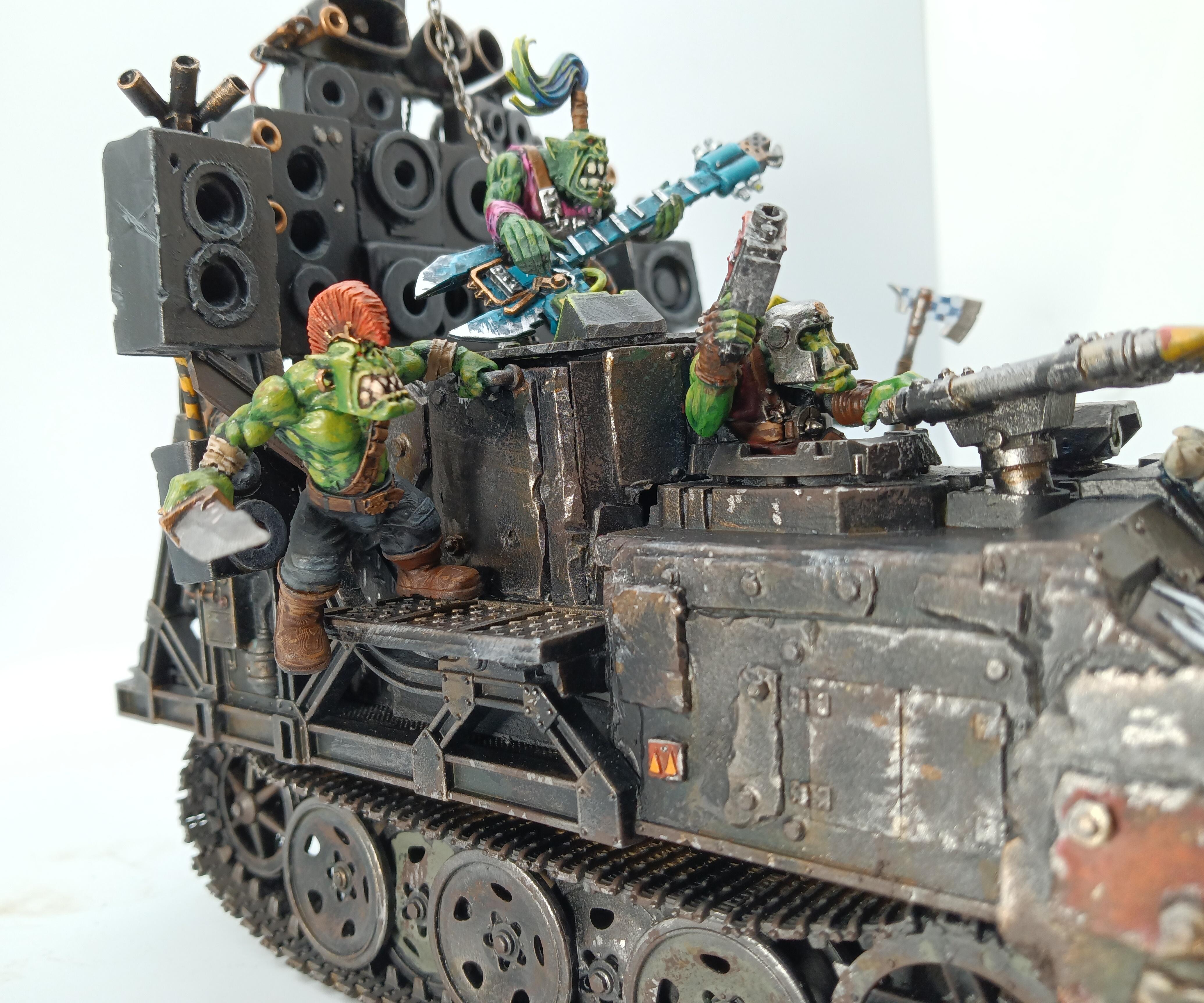 Beast Snaggas, Conversion, Doof Wagon, Kill Rig, Kitbashed, Mad Max, Orks, Vehicle