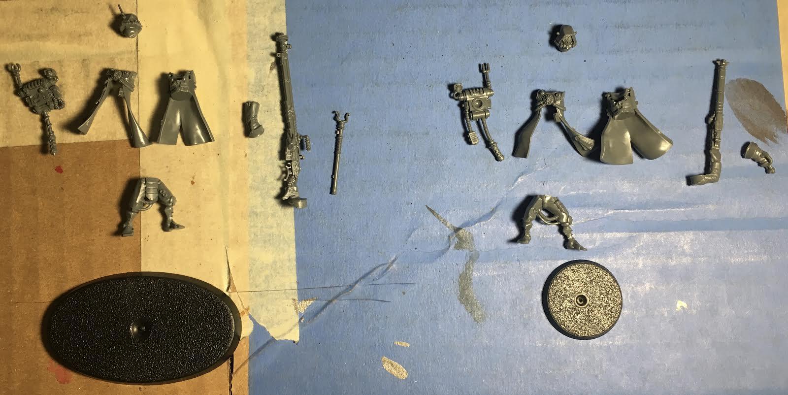 Bits for 2 Skitarii Rangers (1 Arquebus, 1 Galvanic Rifle)