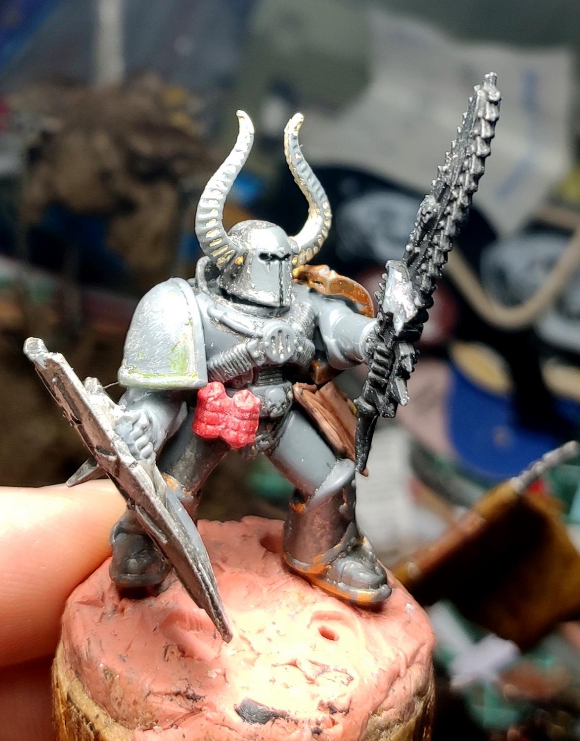 Chain Sword, Chaos, Chaos Space Marines, Conversion, Heresy, Heretic Astartes, Infantry, Iron Warriors, Iron Within, Iron Without, Kitbash, Rebuild, Shield, Traitor Legions, Warhammer 40,000, Work In Progress