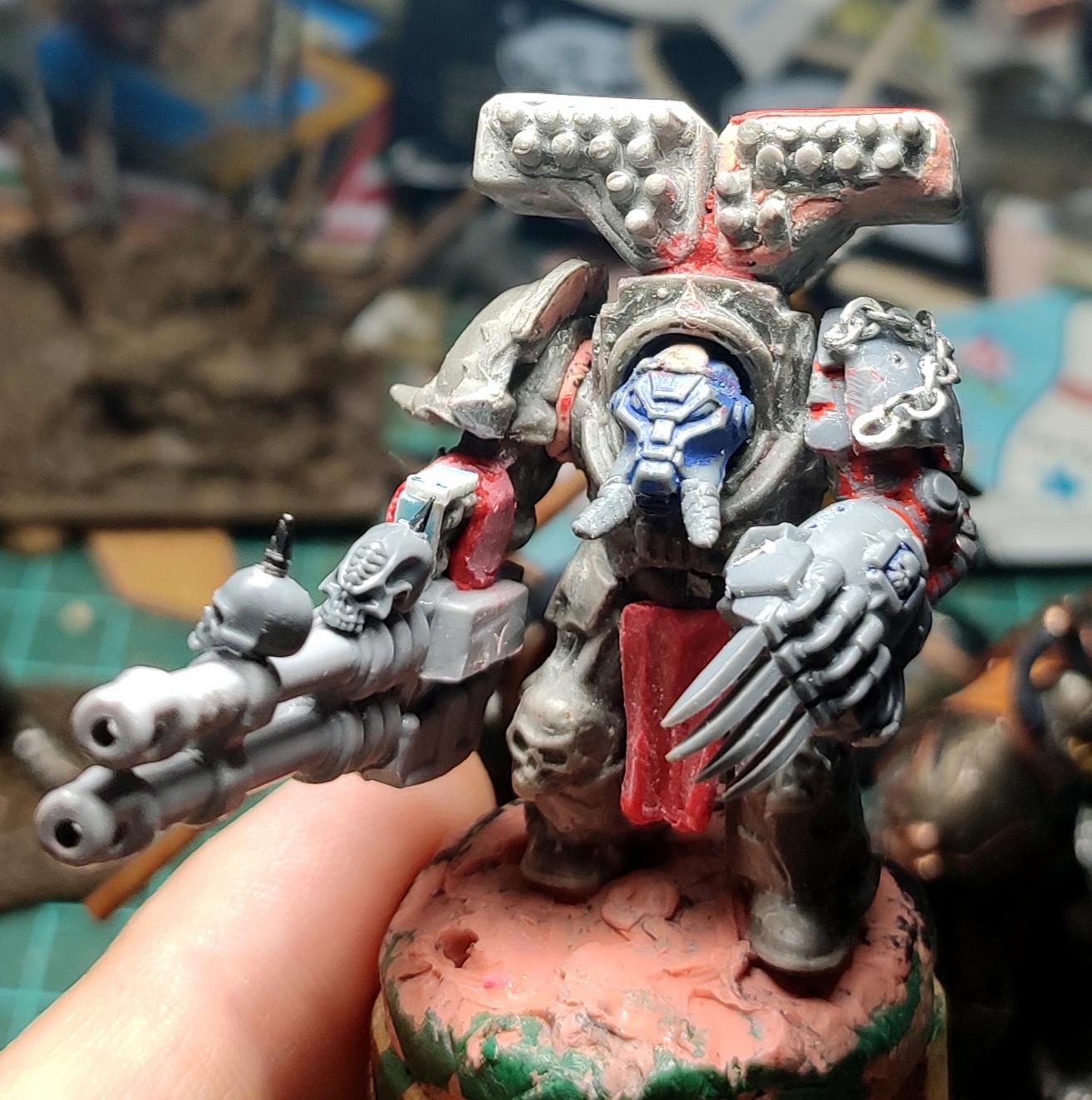 Casting, Chaos, Chaos Space Marines, Chaos Undivided, Conversion, Cyclone Missile Launcher, Heresy, Heretic Astartes, Infantry, Iron Warriors, Iron Within, Iron Without!, Kitbash, Lightning Claws, Putty, Reaper Autocannon, Rebuild, Technolog, Tehnolog, Terminator Armor, Traitor Legions, Warhammer 40,000, Work In Progress