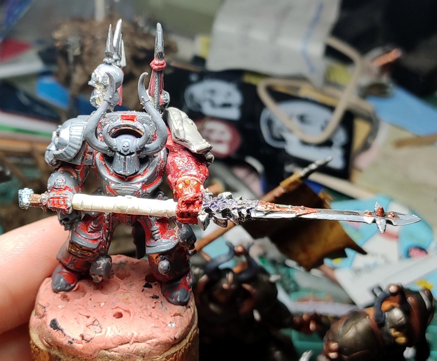 Anointed, Casting, Chaos, Chaos Space Marines, Conversion, Glaive, Heresy, Heretic Astartes, Infantry, Kitbash, Putty, Rebuild, Terminator Armor, Traitor Legions, Trophy, Warhammer 40,000, Word Bearers, Work In Progress