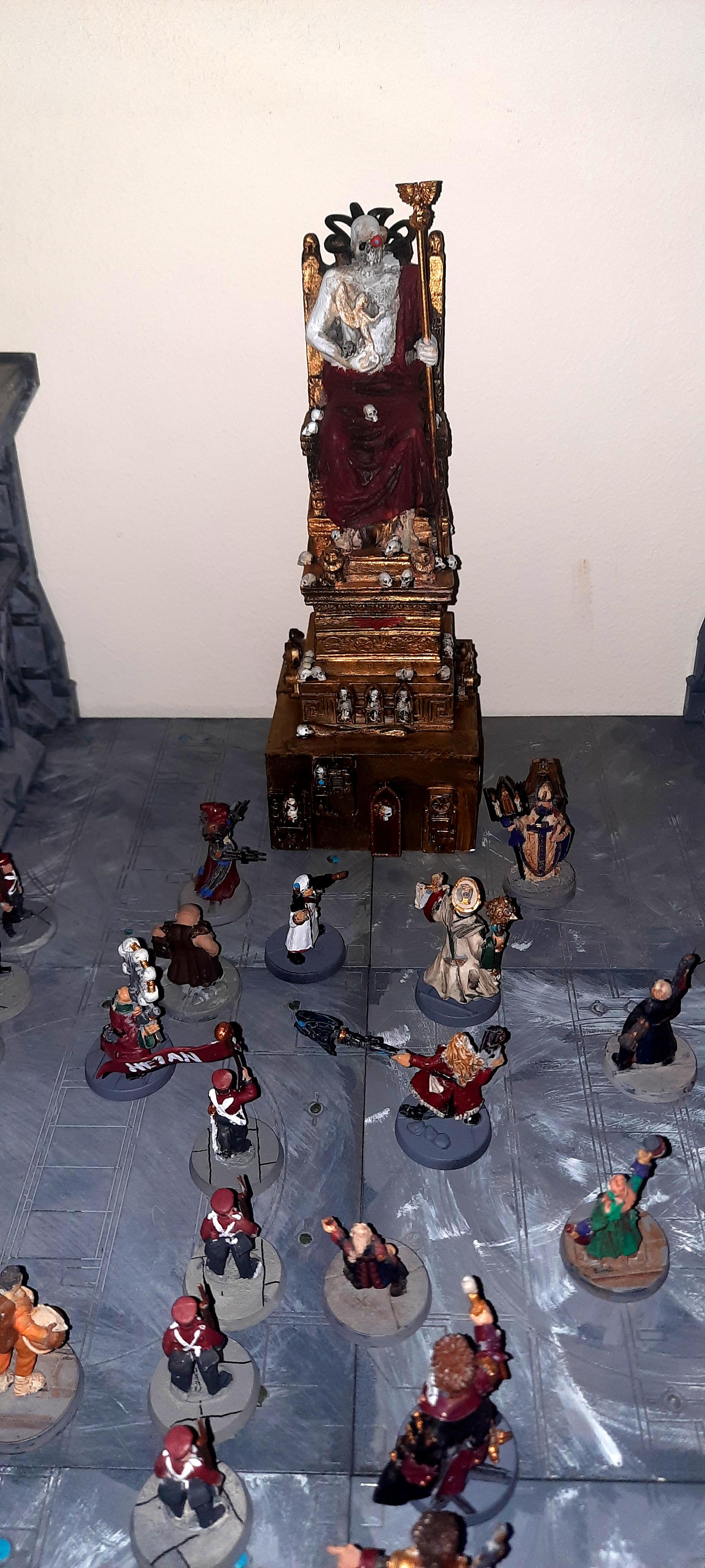 Emperor, Golden Throne, Statue, Temple