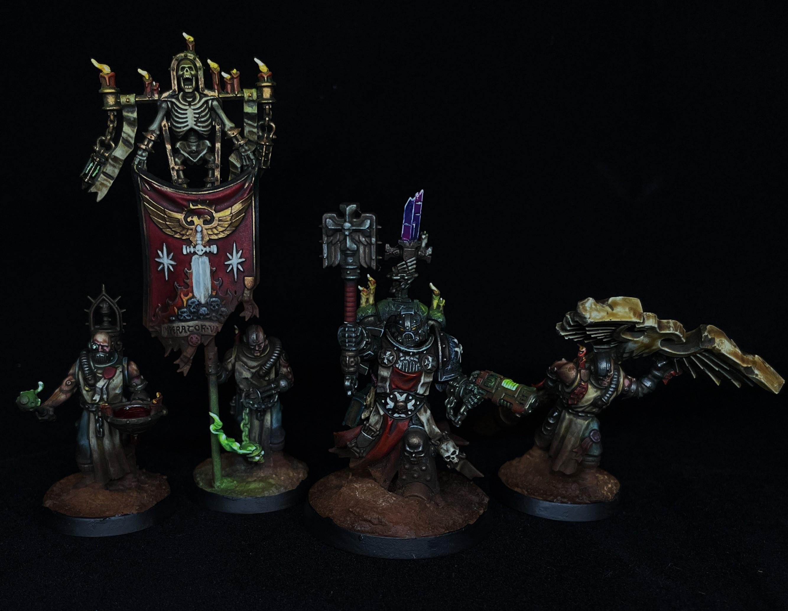 Black Templars, Chaplain Grimaldus, Chaplain Grimaldus And Retinue, Grimaldus, Primaris Black Templars, Primaris Grimaldus
