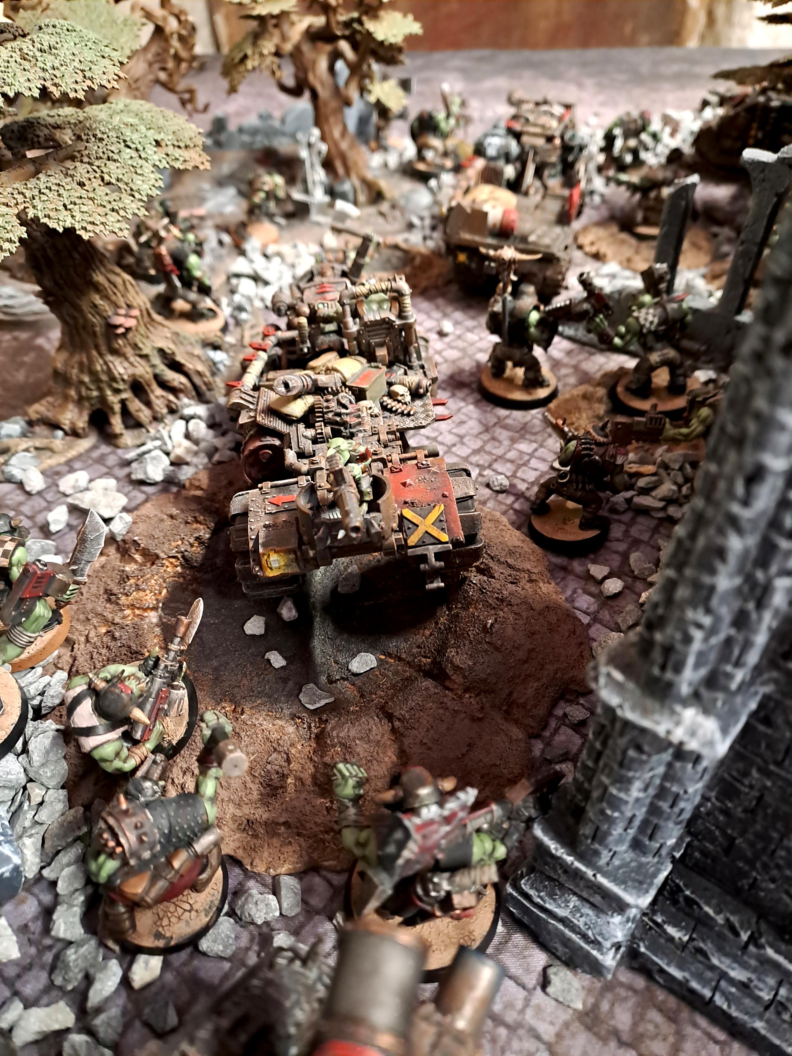 Armageddon, Armies On Parade, Battlewagon, Boy, Death World Forest, Lootin An Shootin, Nob, Orks, Rhino, Terrain, Trukk, Warhammer 40,000