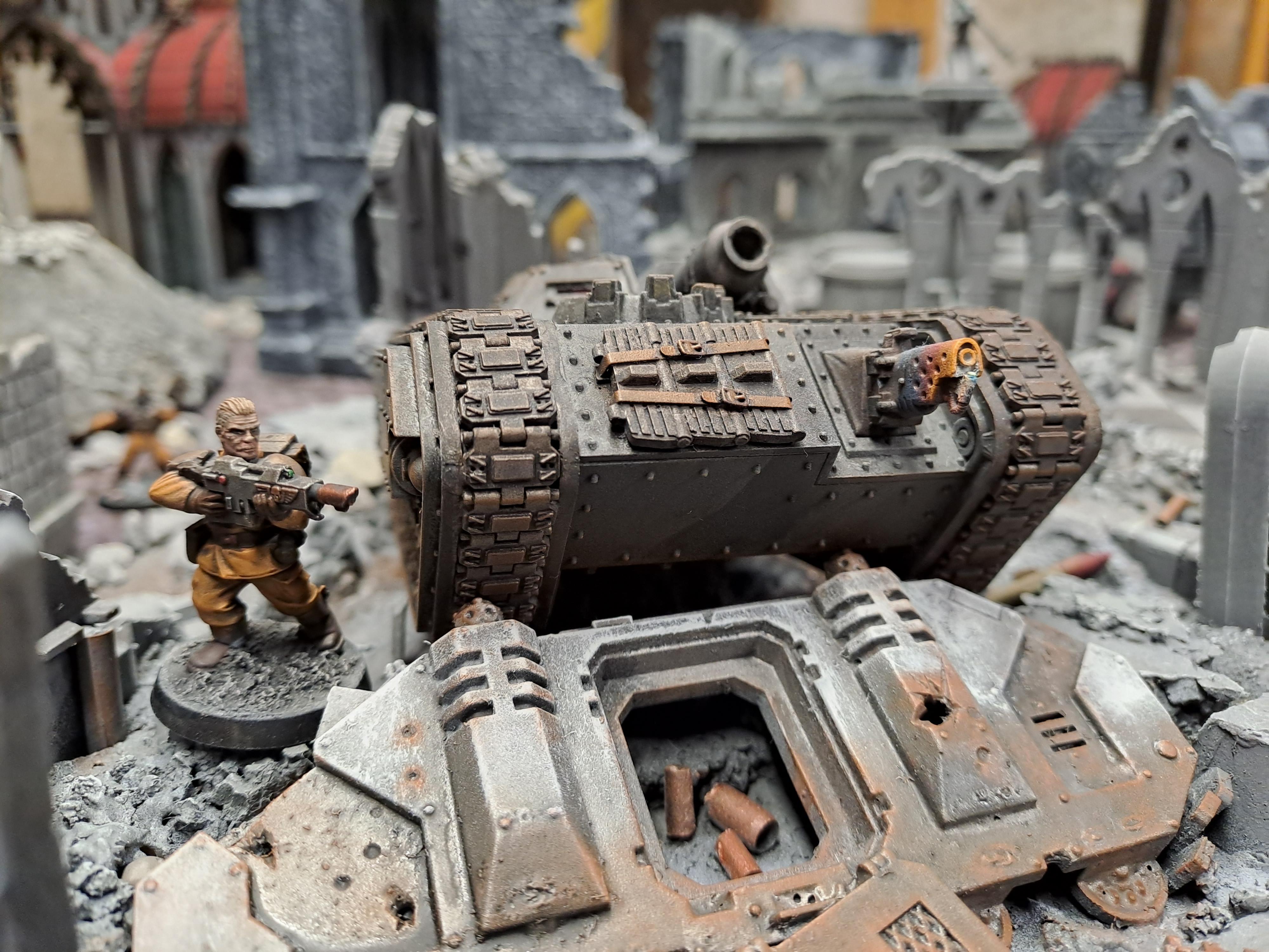Griffin Mortar Carrier, Guardsman For Scale, Imperial Guard, Inquisition, Ordo Hereticus, Penal Legion, Tank, Warhammer 40,000
