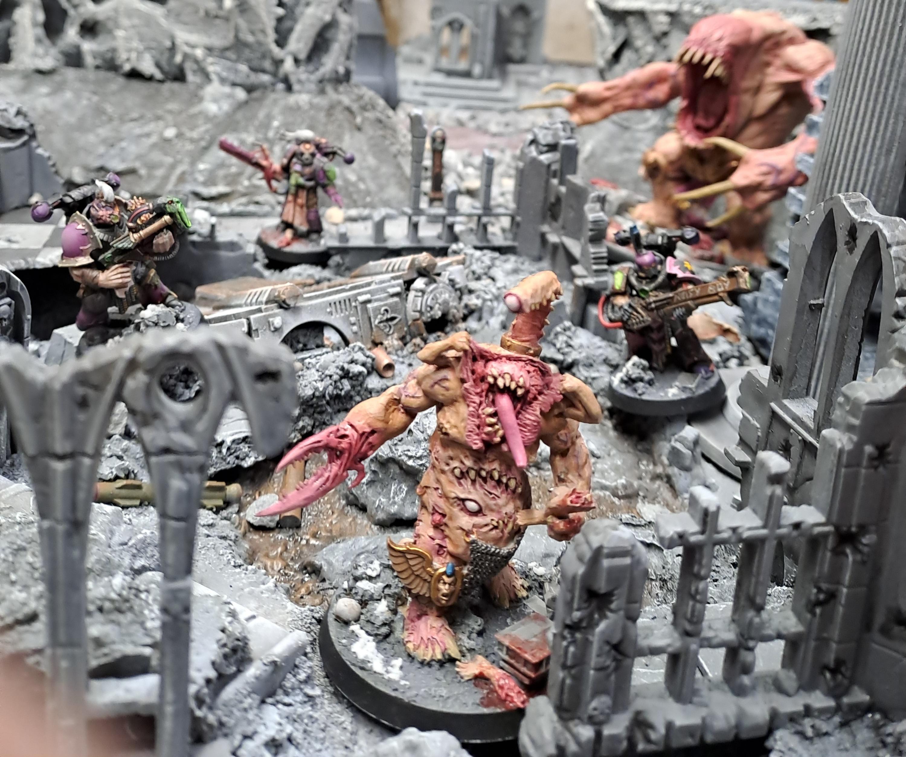 Chaos, Chaos Daemons, Chaos Space Marines, Chaos Spawn, Emperor's Children, Giant Chaos Spawn, Master Blaster, Mutant, Noise Marines, Nurgle, Posessed, Quagmire Arm, Slaanesh, Warhammer 40,000