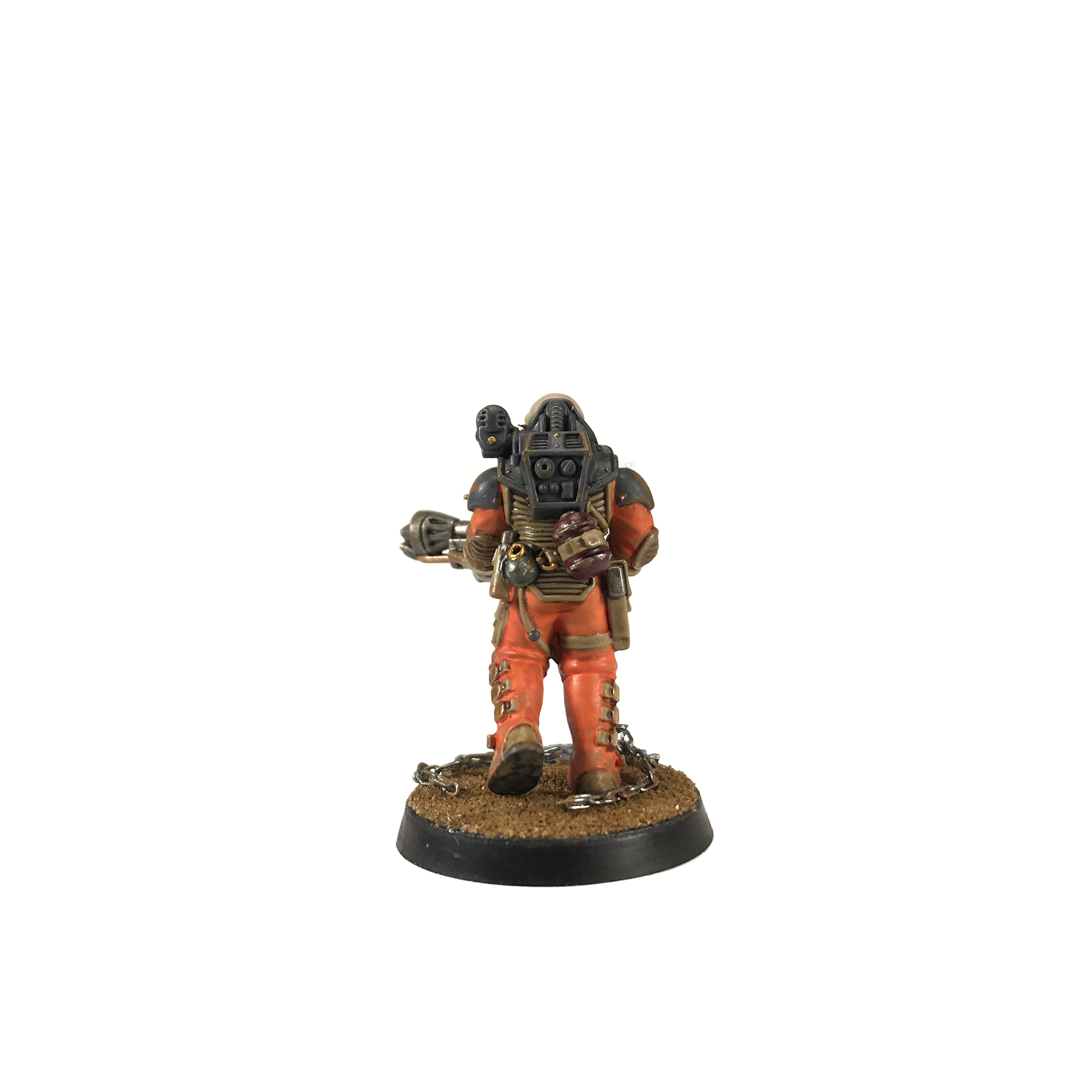 Cultist, Genestealer Cult, Heavy Flamer, Neophyte Hybrid, Safety Orange, Warhammer 40,000