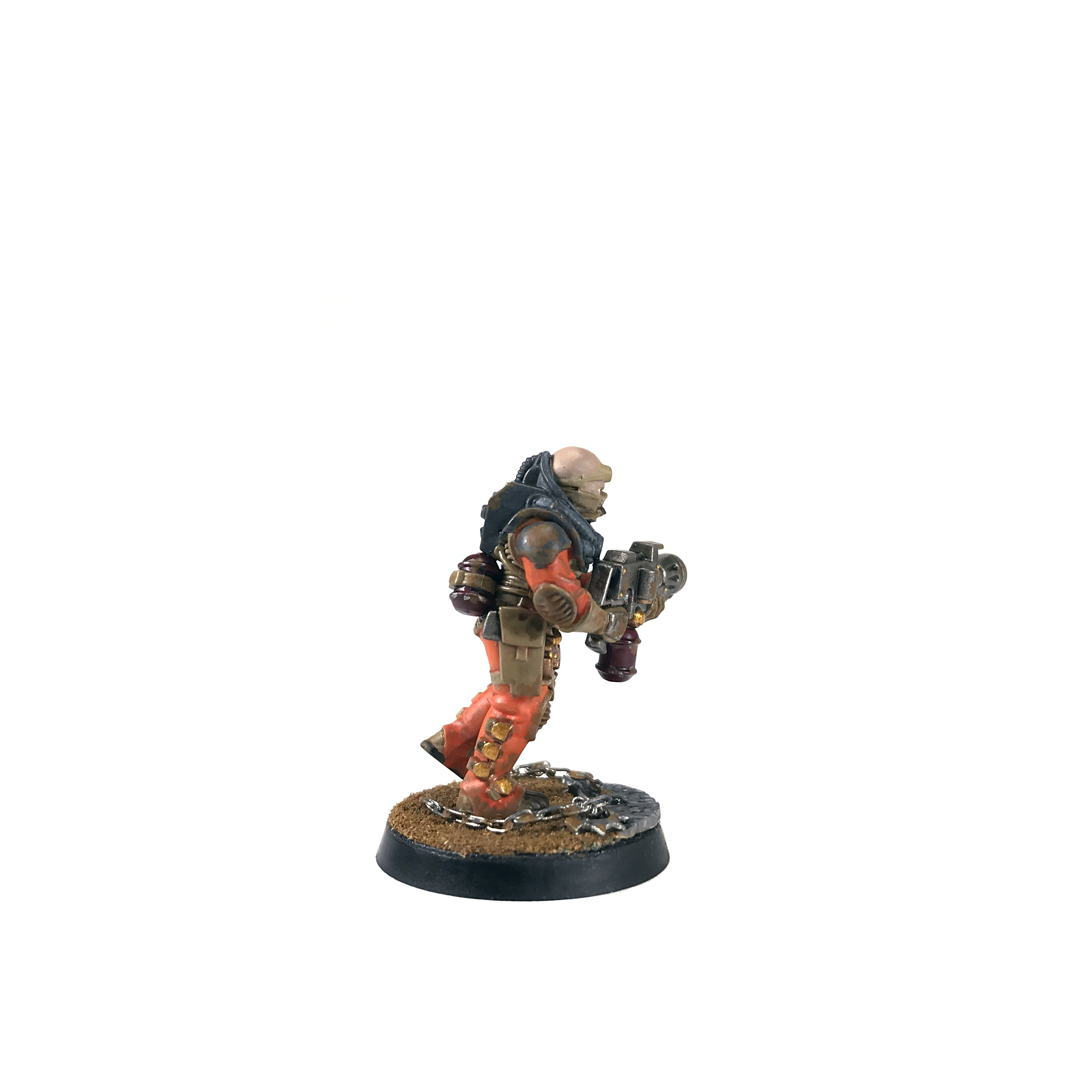 Cultist, Genestealer Cult, Heavy Flamer, Neophyte Hybrid, Safety Orange, Warhammer 40,000
