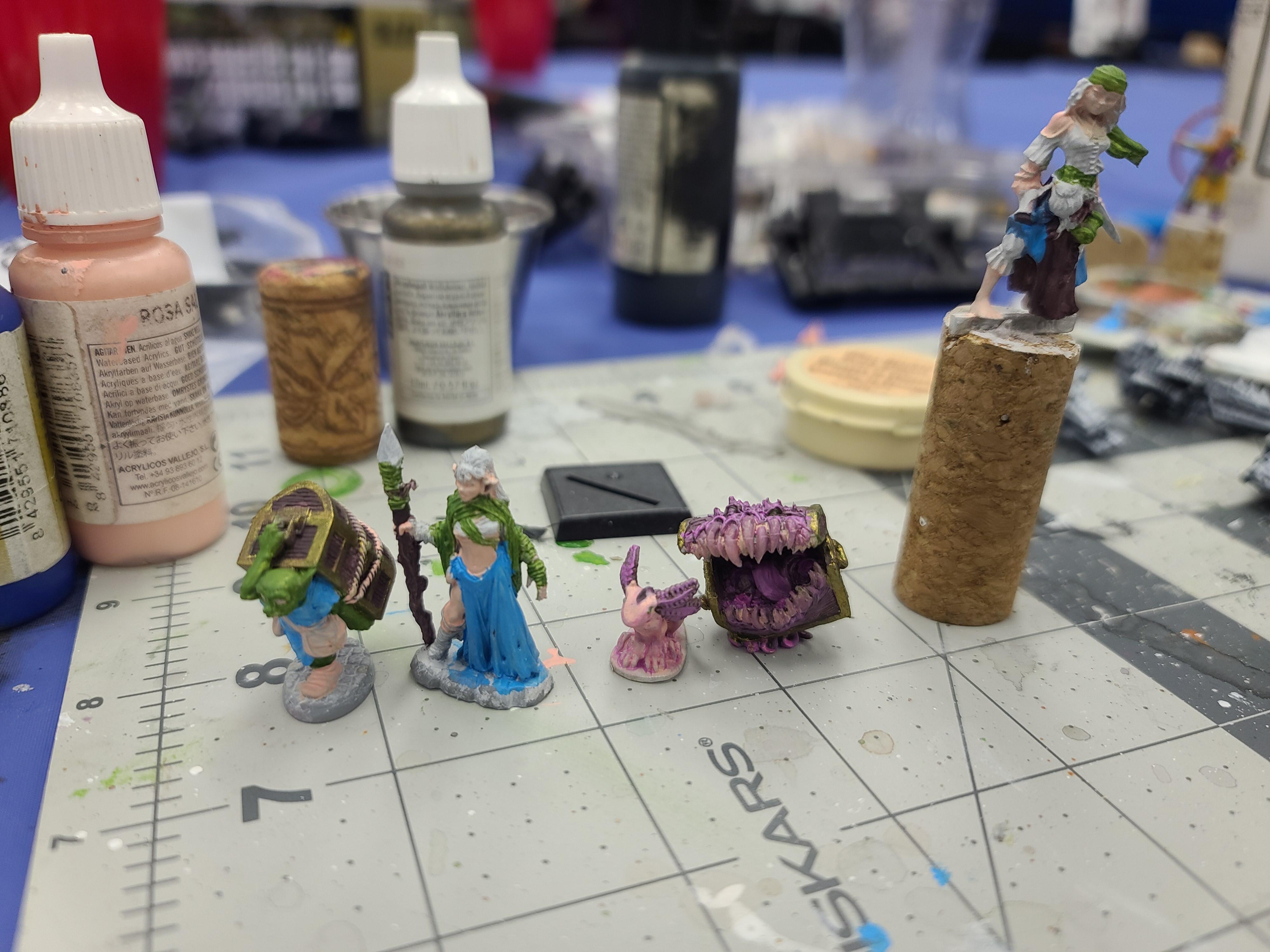 Axotl, Druid, Dungeons And Dragons, Goblins, Mimic, Porter, Reaper Miniatures, Rogue