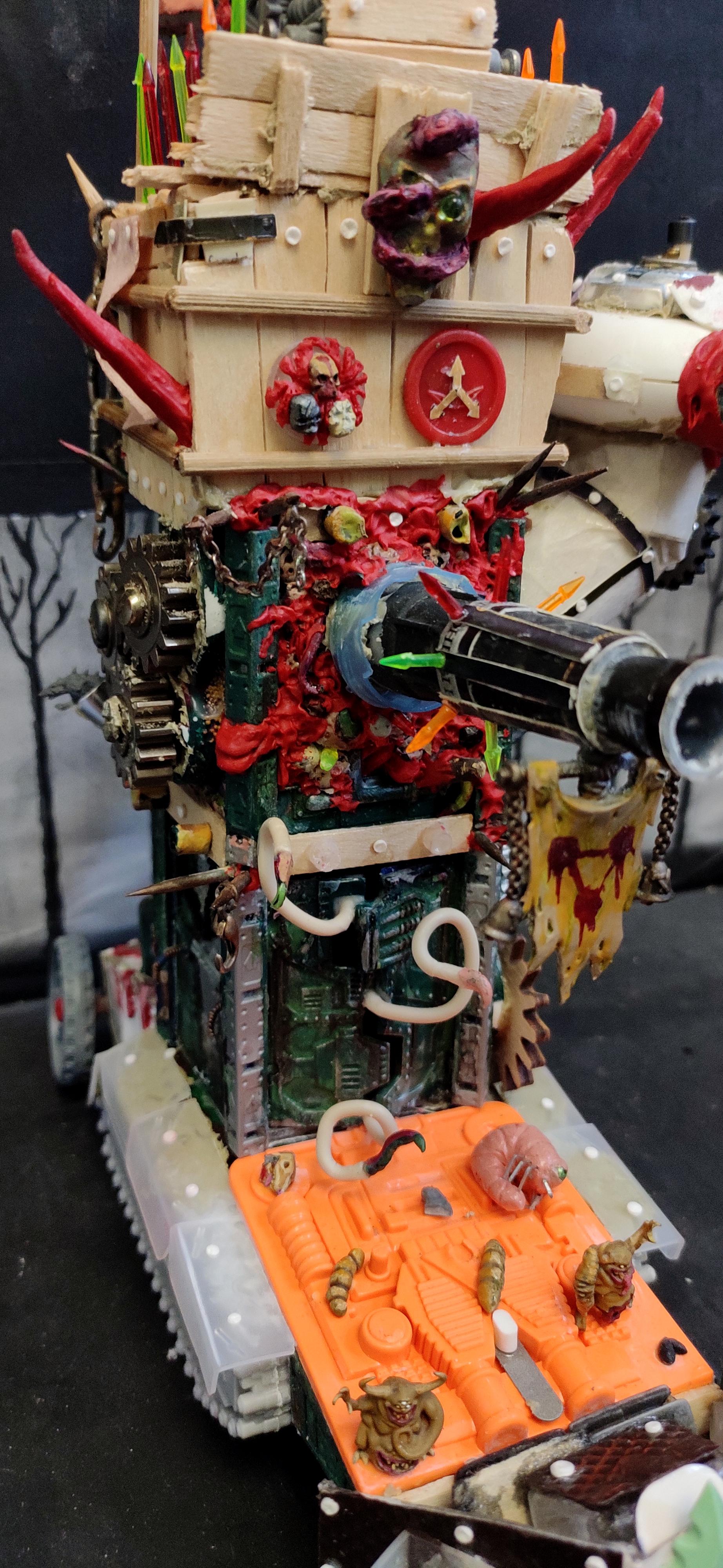 Armored Vehicle, Blight, Chaos, Chaos Space Marines, Conversion, Daemon Engine, Death Guard, Decay, Disease, Dozer Blade, Gears, Heavy Support, Heresy, Heretic Astartes, Nurgle, Nurglings, Pestilence, Plague, Plague Marines, Plague Tower, Rot, Scratch Build, Sculpting, Super-heavy, Technolog, Tehnolog, Warhammer 40,000, Work In Progress