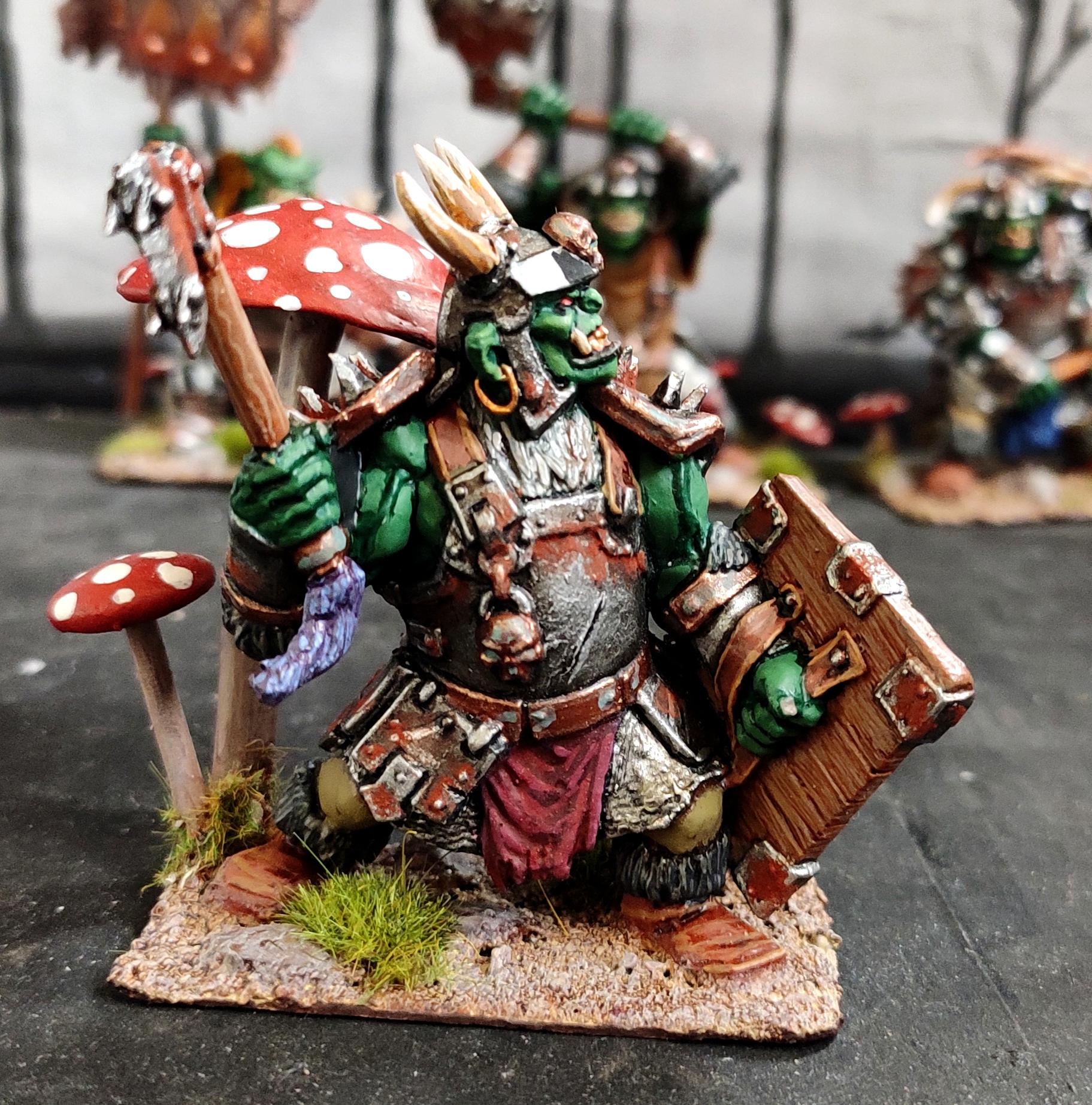 Axe, Chieftain, Conversion, Fantasy Battles, From Russia, Infantry, Mushroom, Orcs, Piercing, Regiment, Shield, Technolog, Tehnolog, Warband