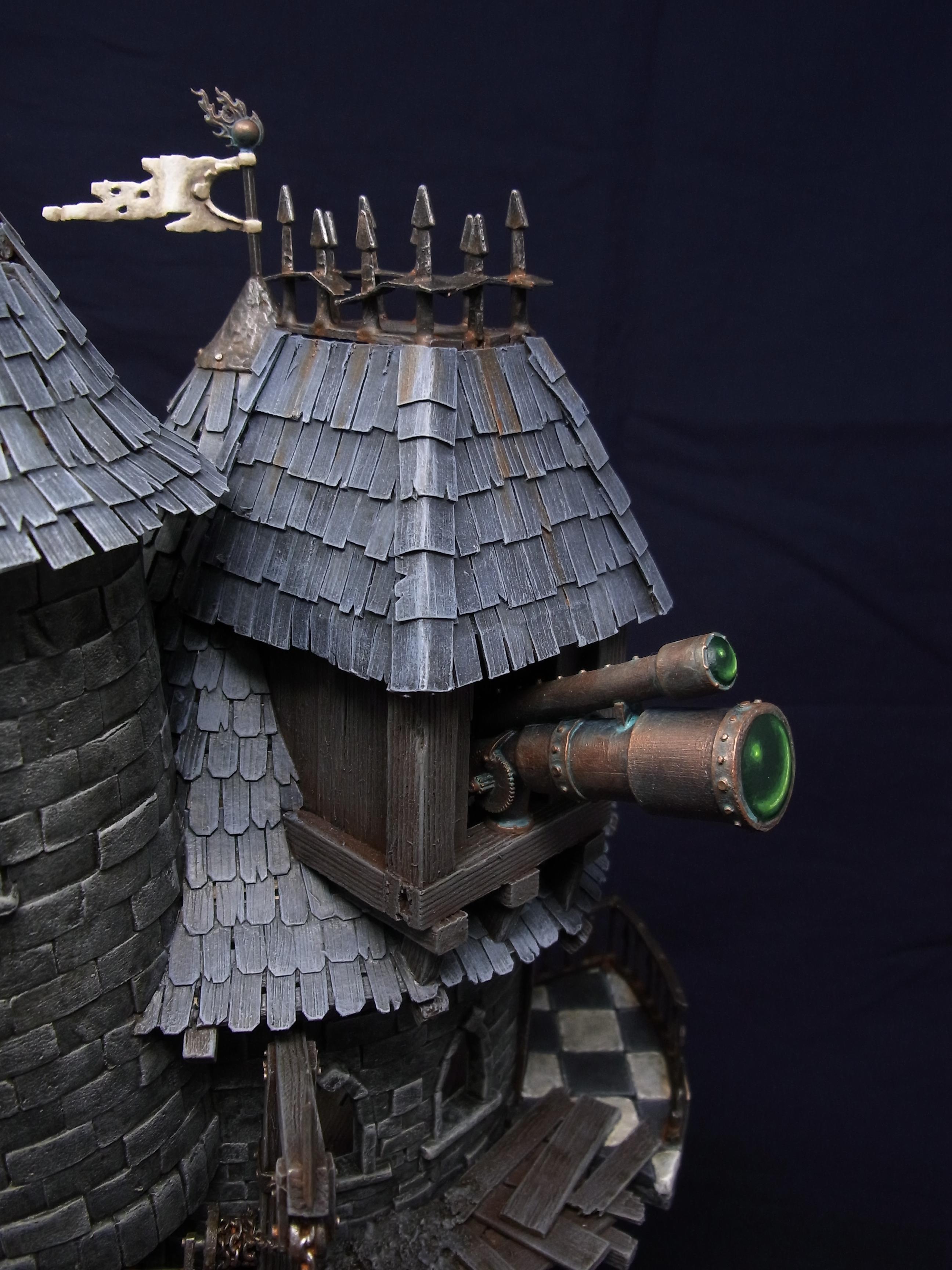Crane, Flag, Mordheim, Ruin, Scratch Build, Telescope, The Empire, Tower, Warhammer Fantasy