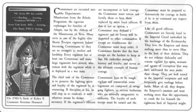 Commissars, Fluff, Imperial Guard